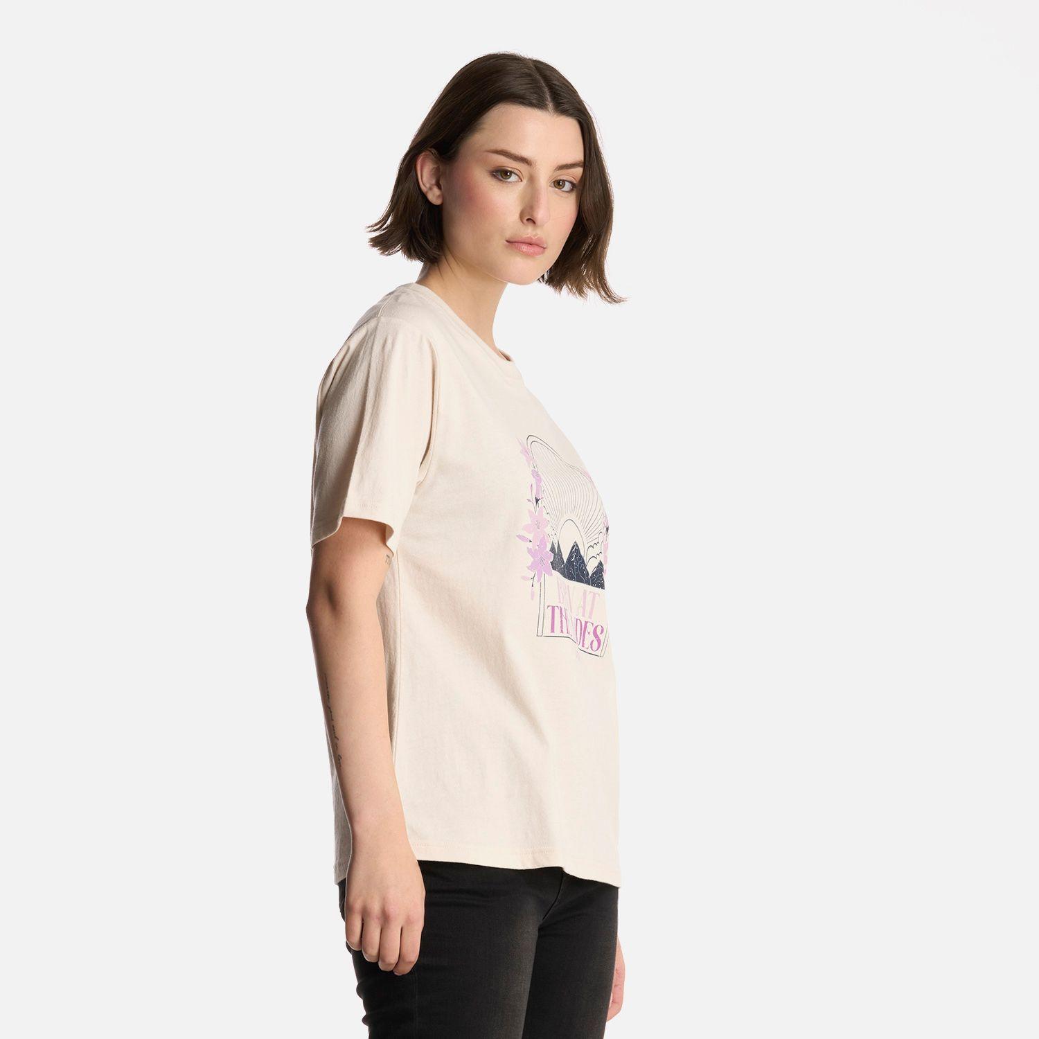 Polera Mujer Logo Lippi T-Shirt Marfil Lippi-1