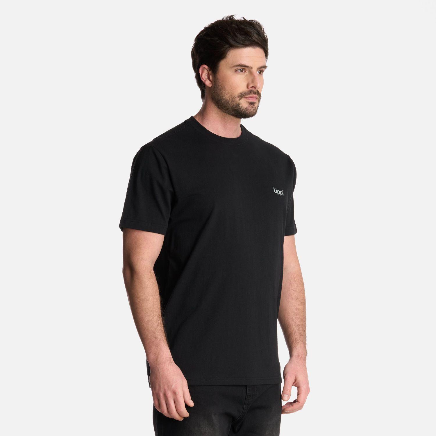 Polera Hombre Logo Lippi Back Print T-Shirt Negro Lippi V25-2