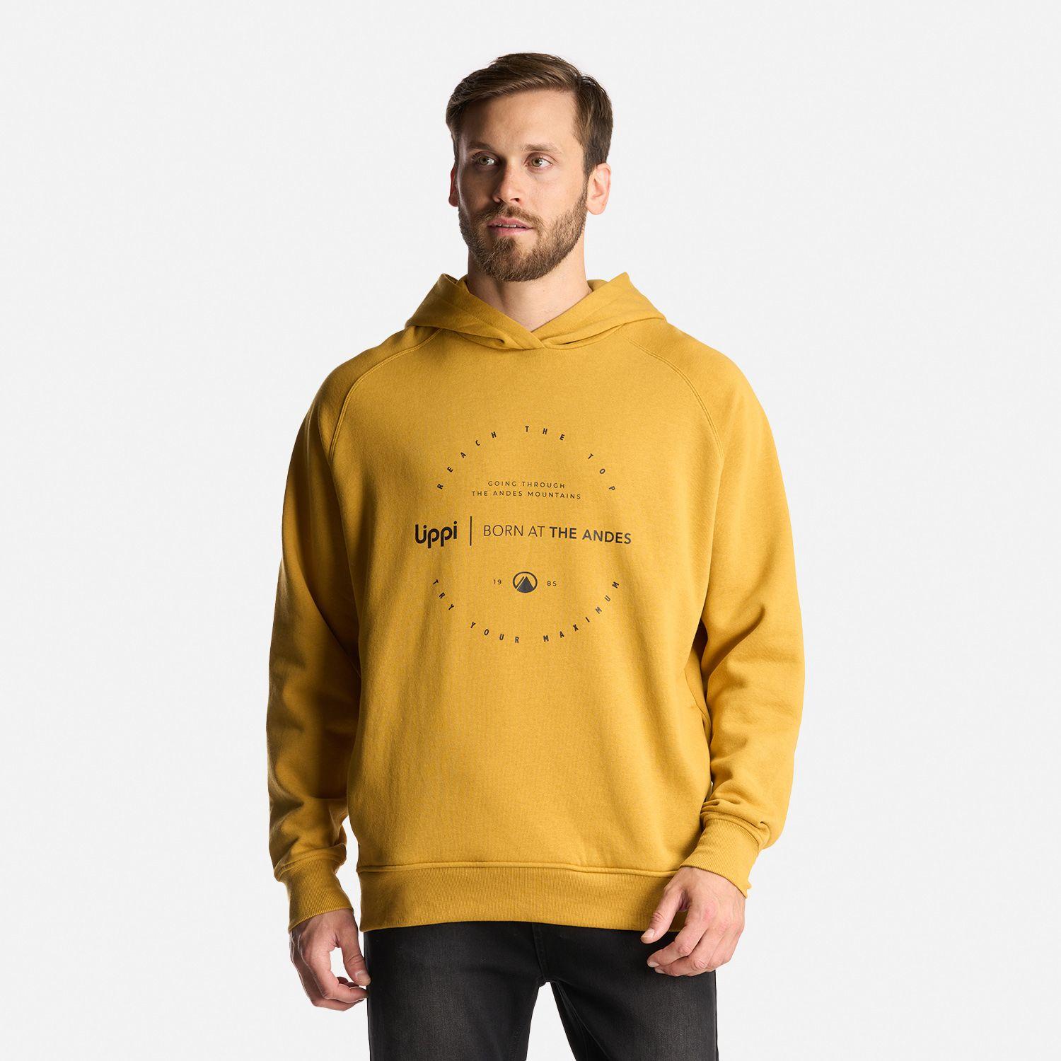 Poleron Hombre Insigne Hoody Sweatshirt Front Print Mostaza Lippi-1