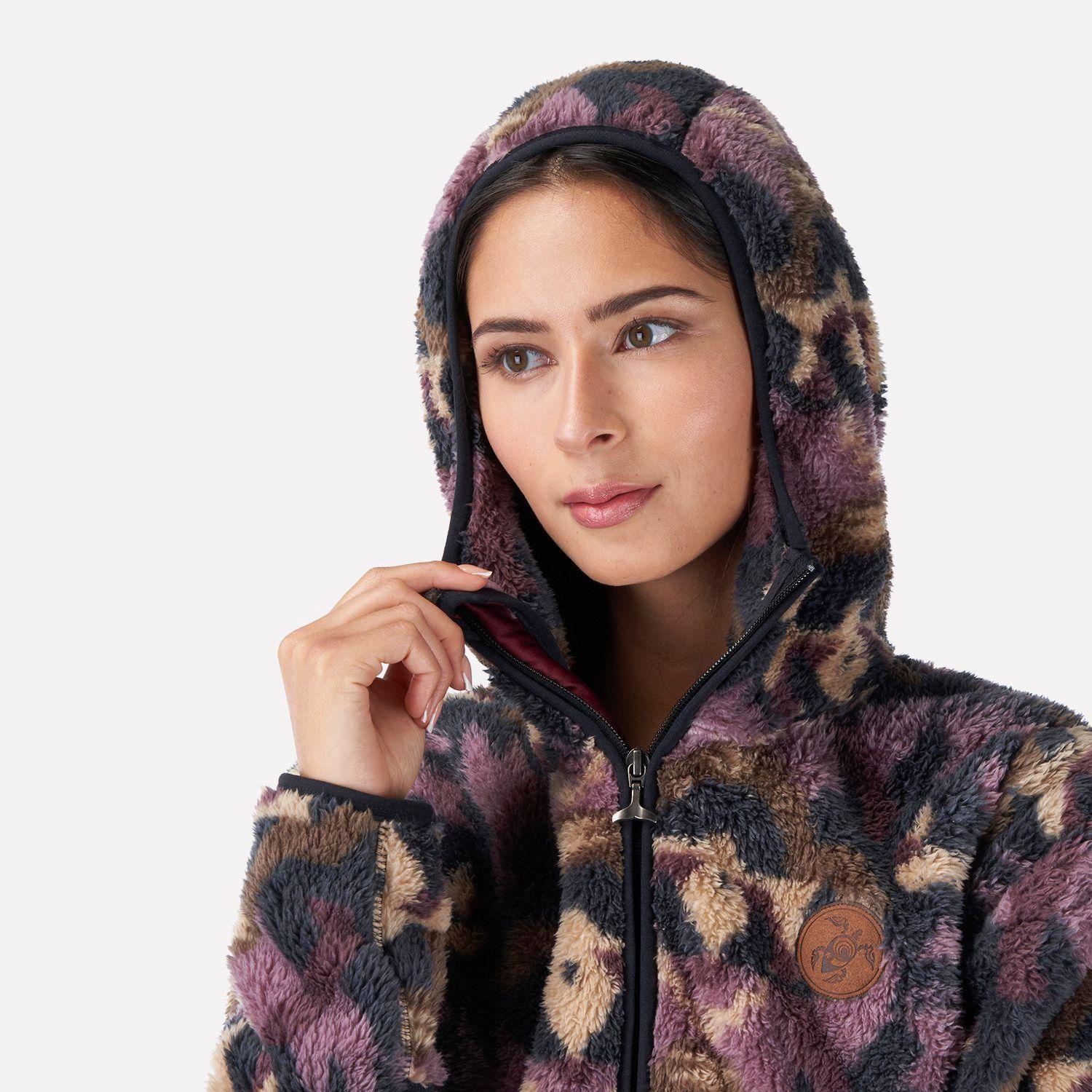 Chaqueta Mujer Calur-oso Print Burdeo Haka Honu I22-3