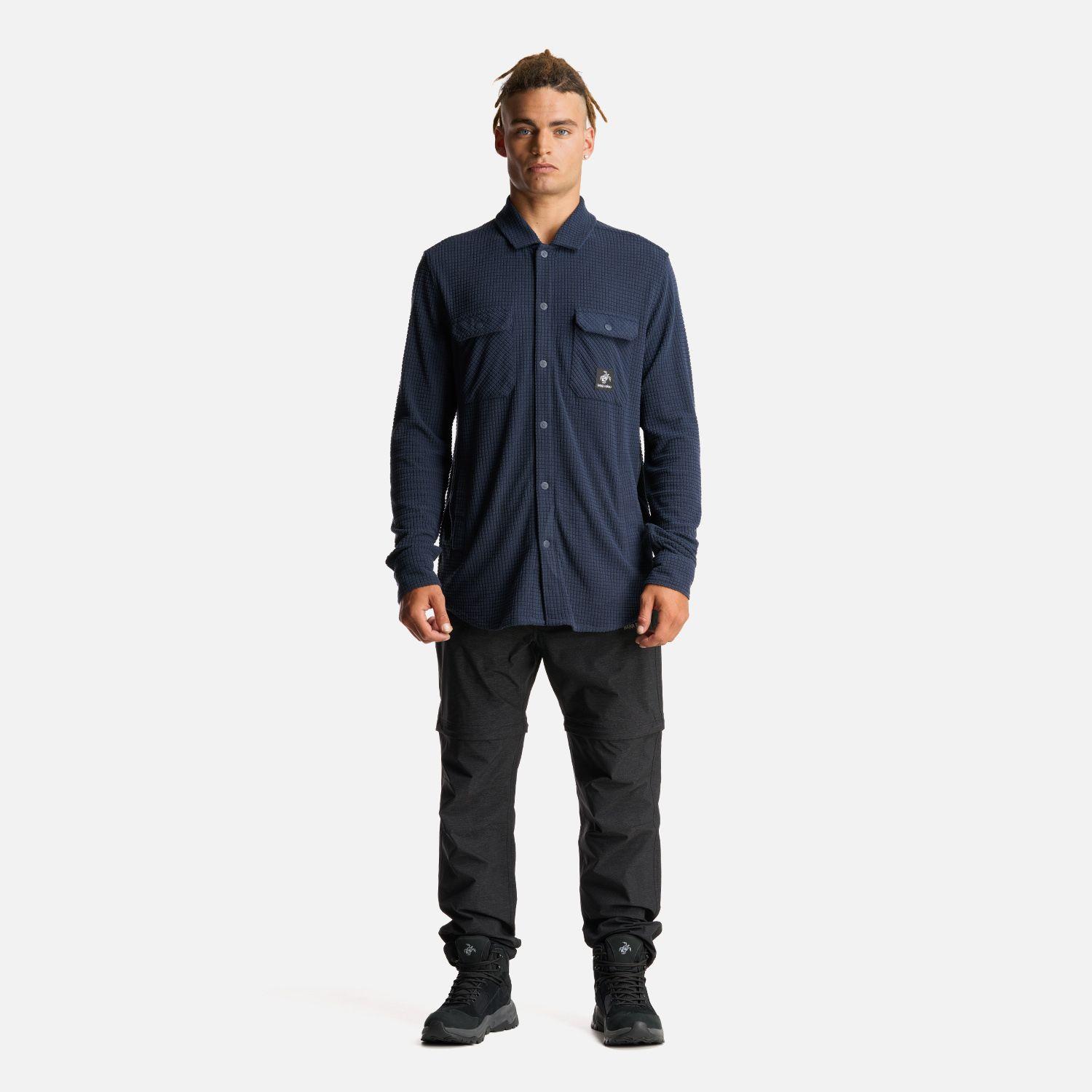 Camisa Hombre Cumbre Invernal Azul Marino Haka Honu-5