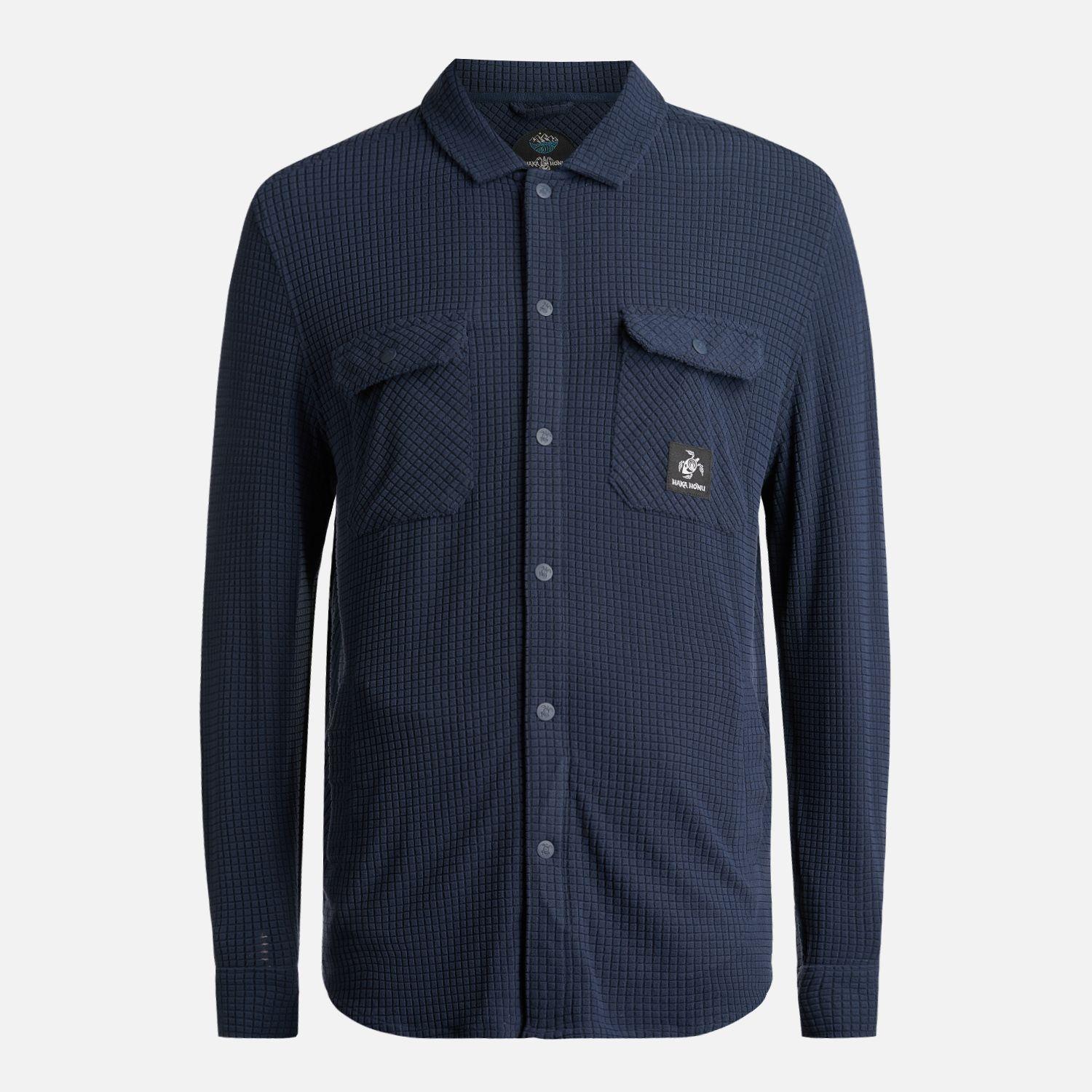 Camisa Hombre Cumbre Invernal Azul Marino Haka Honu-6