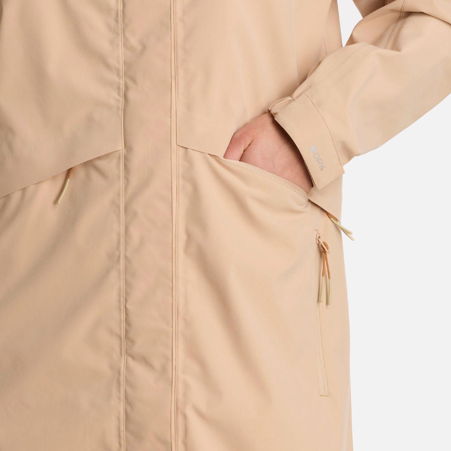 Chaqueta Mujer Mountains Live B-dry Long Jacket Caqui Lippi-4