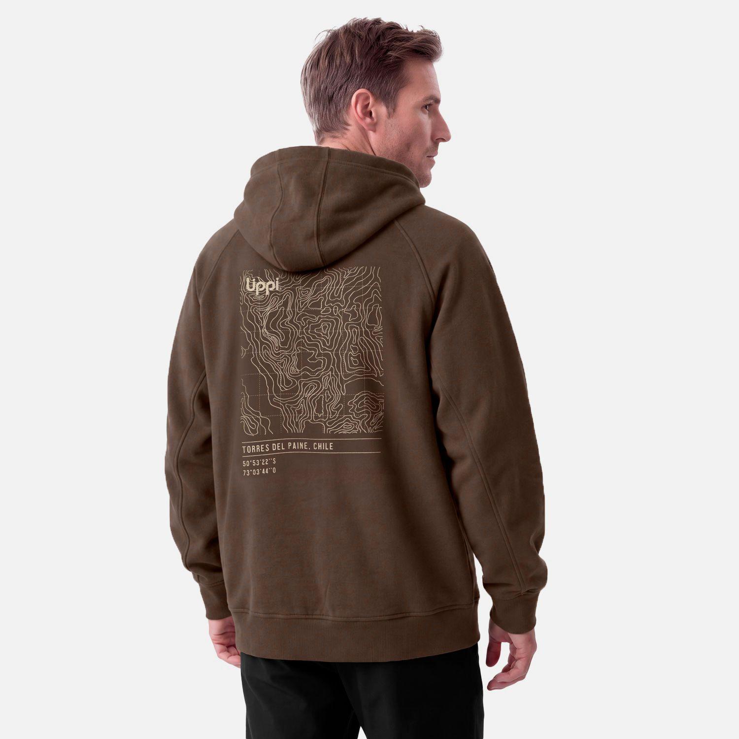 Polerón Hombre Ulmo Back Print Hoody Sweatshirt  Cafe Lippi V27-1