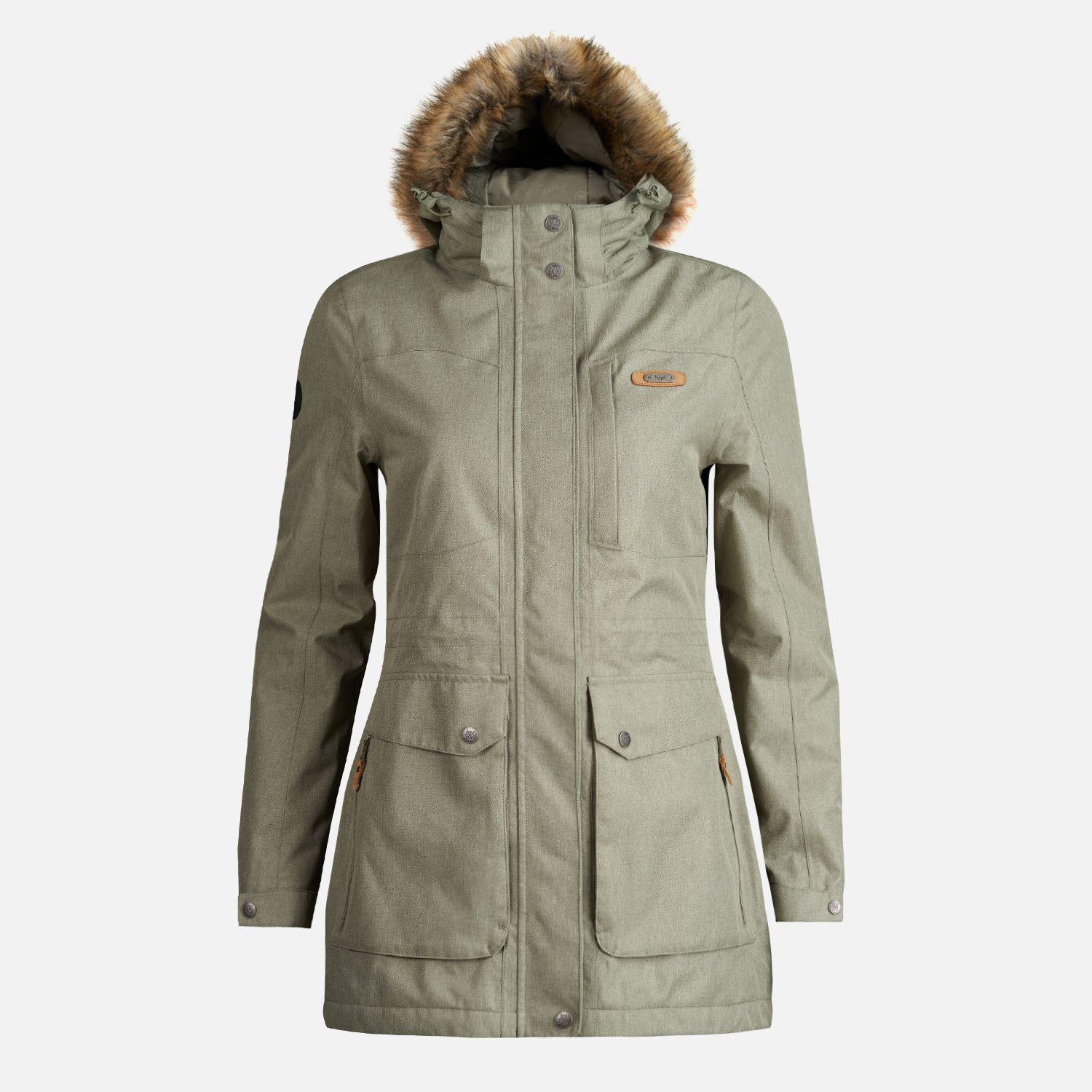 Chaqueta Mujer Roble B-Dry Hoody Jacket Melange Verde Lippi I24-0