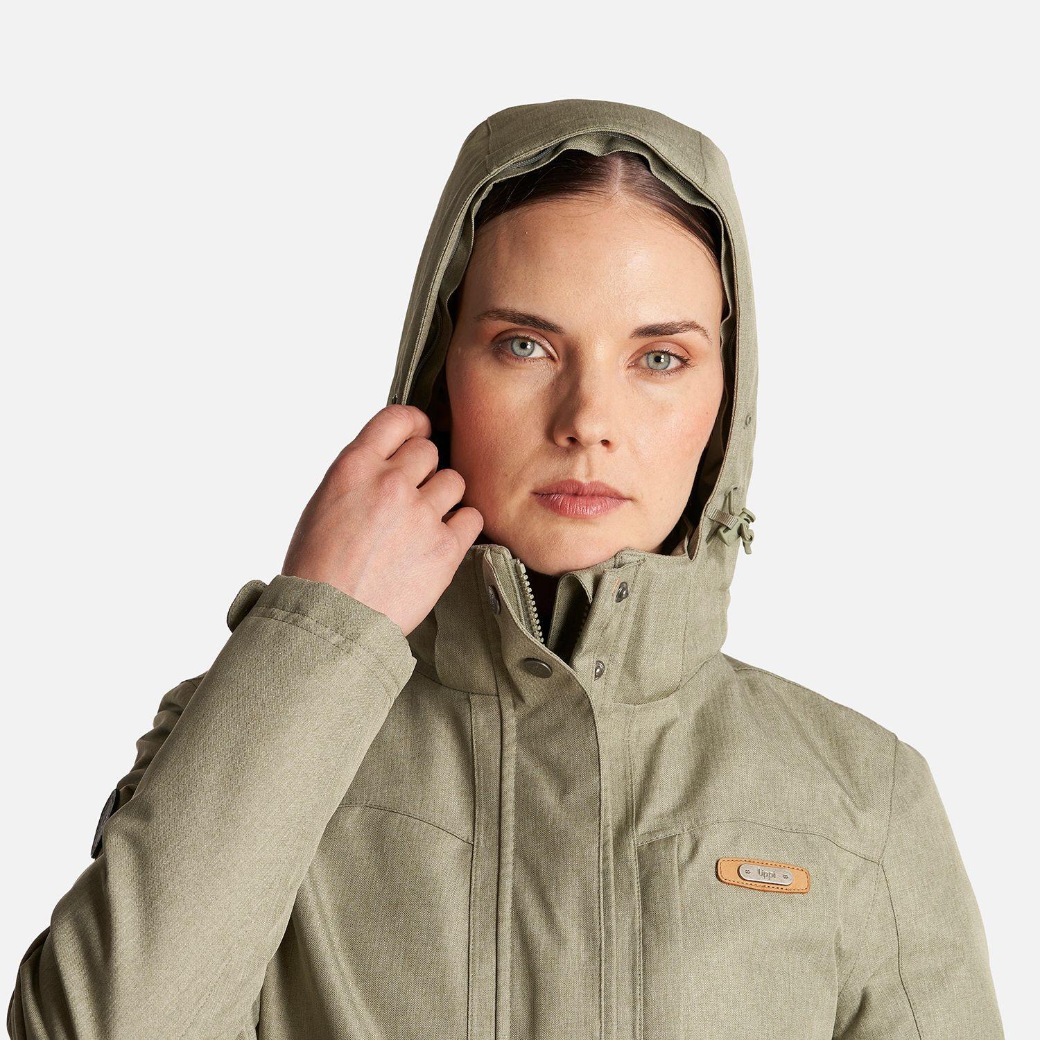 Chaqueta Mujer Roble B-Dry Hoody Jacket Melange Verde Lippi I24-7