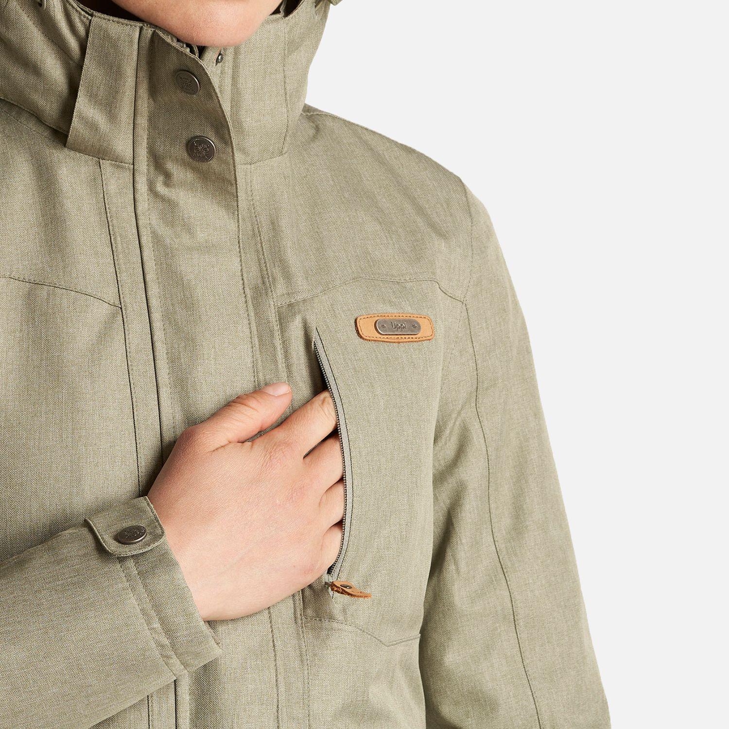 Chaqueta Mujer Roble B-Dry Hoody Jacket Melange Verde Lippi I24-8