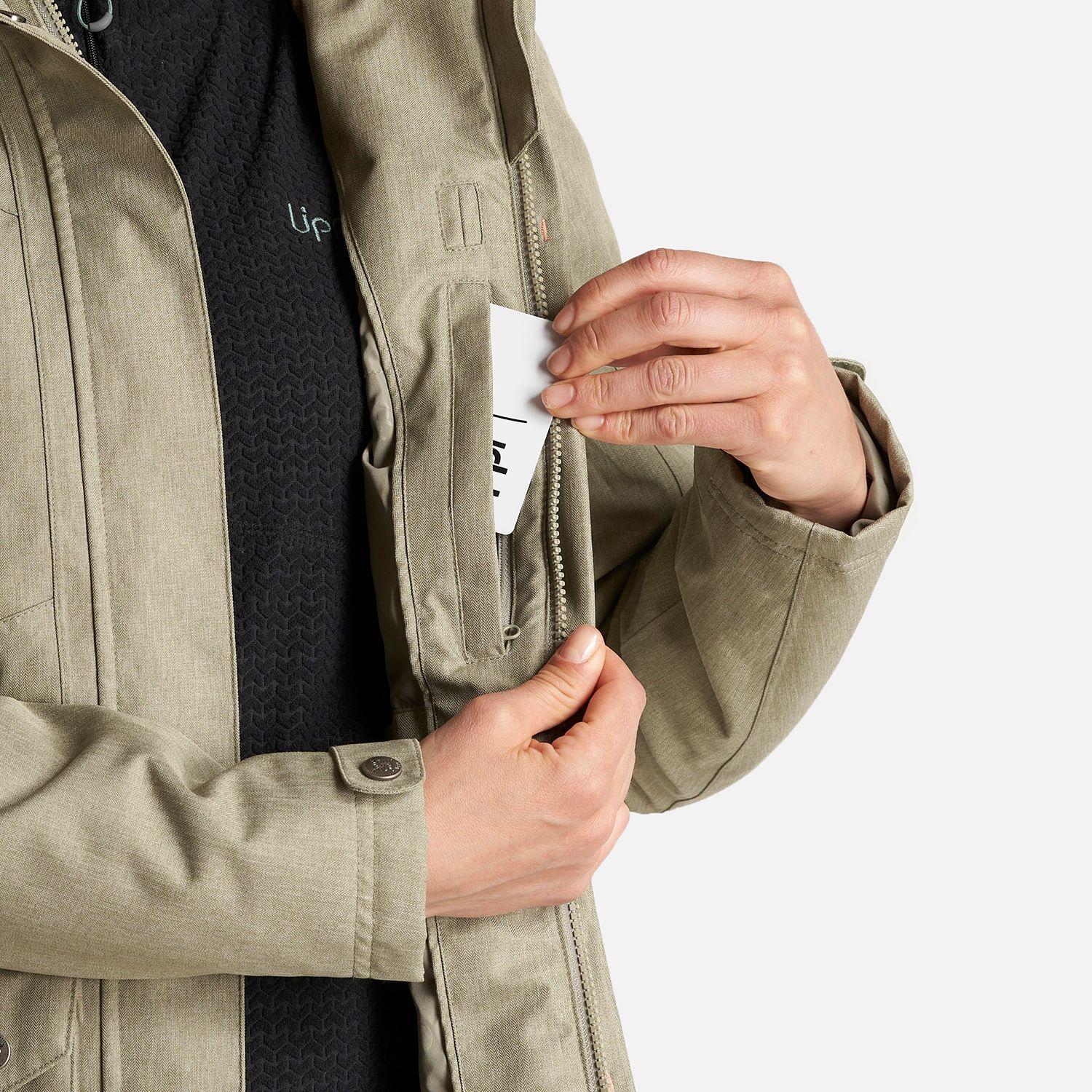 Chaqueta Mujer Roble B-Dry Hoody Jacket Melange Verde Lippi I24-9