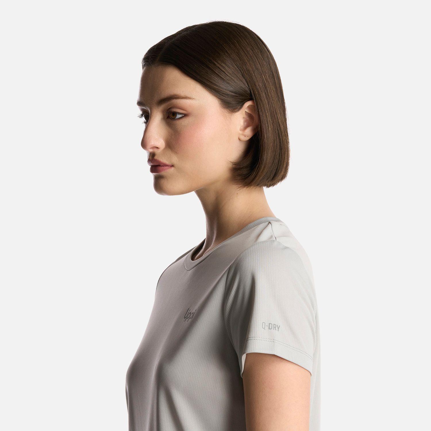 Polera Mujer Core Q-Dry T-Shirt Gris Claro Lippi-3