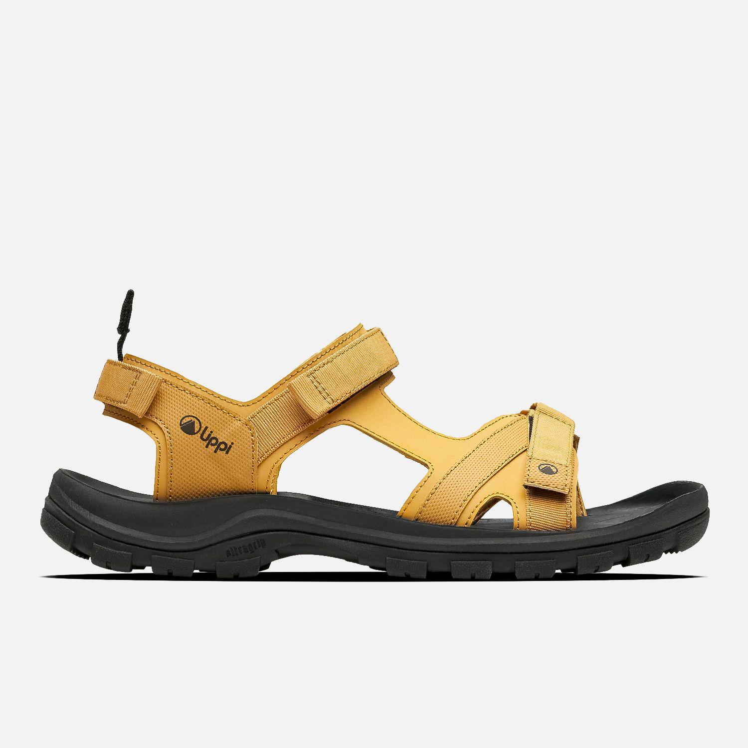 Sandalia Hombre Go Out Negro Anaranjado Lippi-0