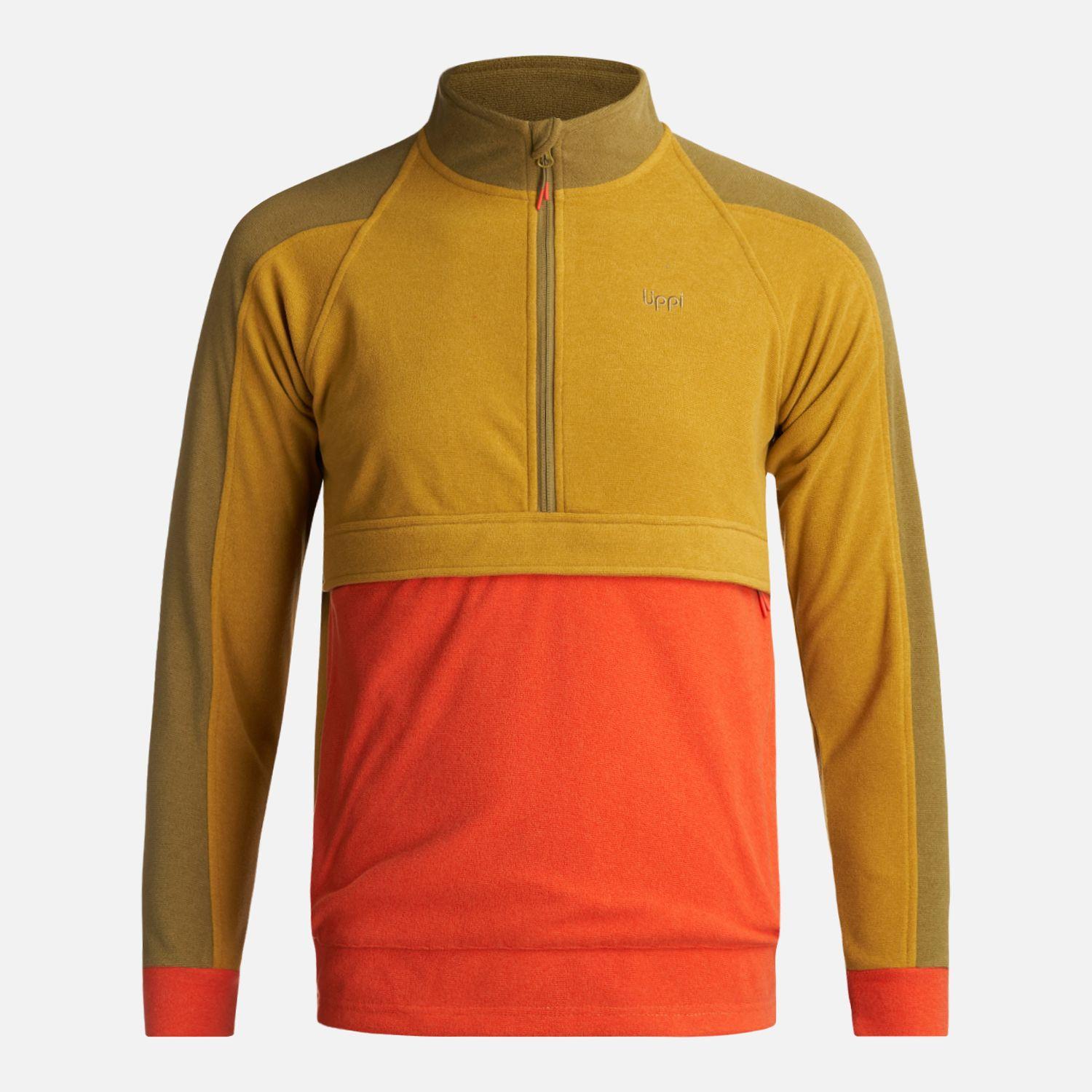 Poleron Teen Boy FirePlace 1/4 Zip Sweatshirt Mostaza Oscuro Lippi-0