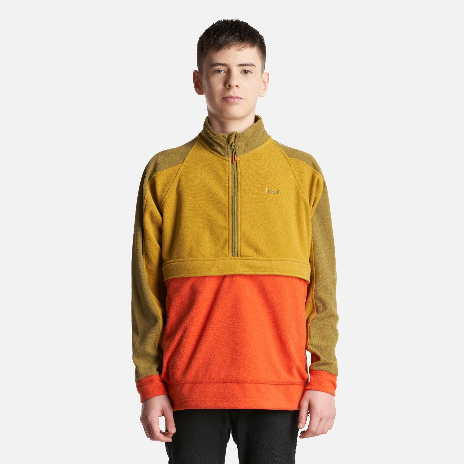 Poleron Teen Boy FirePlace 1/4 Zip Sweatshirt Mostaza Oscuro Lippi-1