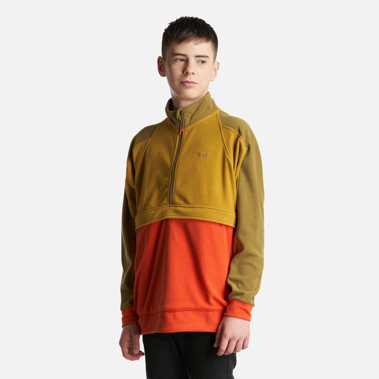 Poleron Teen Boy FirePlace 1/4 Zip Sweatshirt Mostaza Oscuro Lippi-2