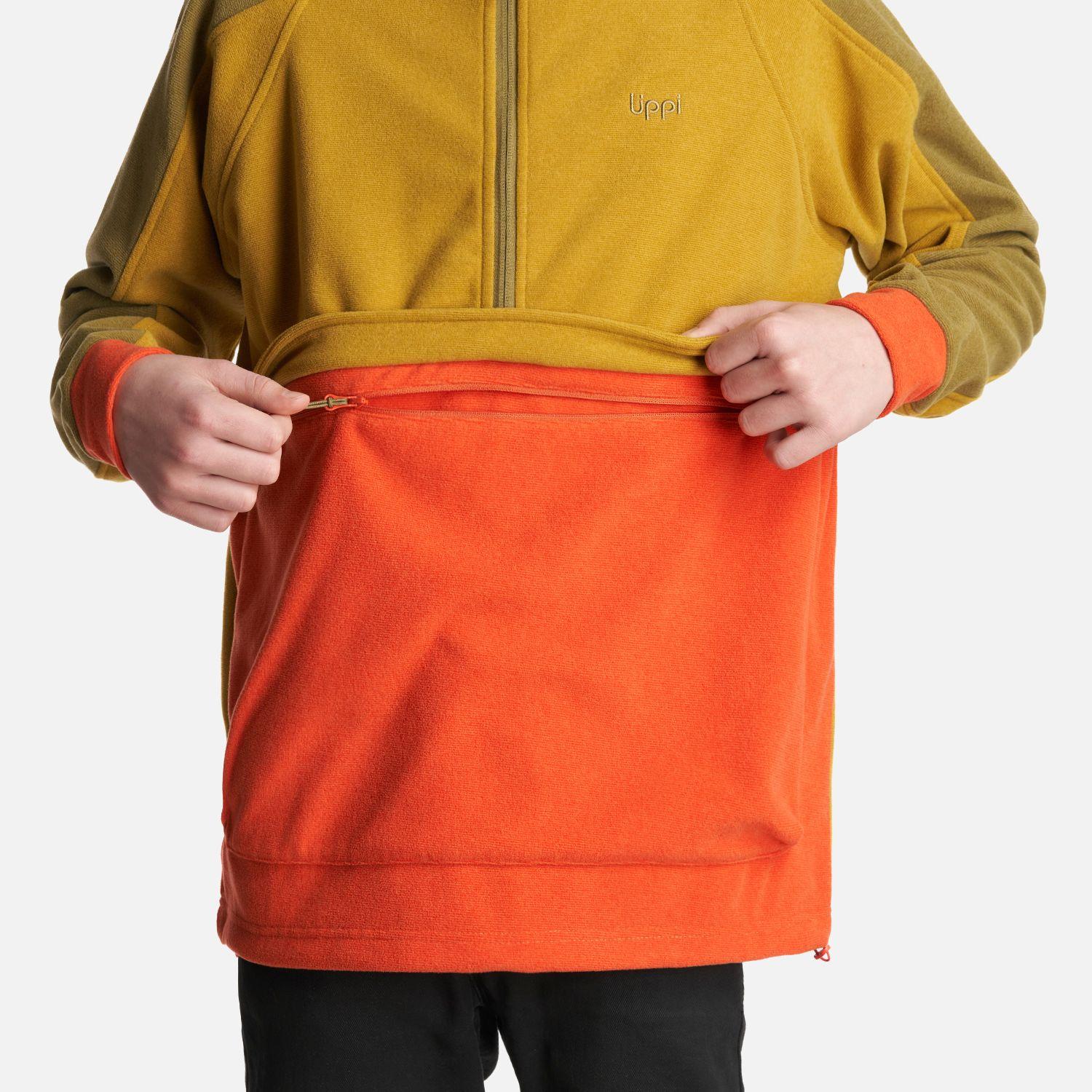 Poleron Teen Boy FirePlace 1/4 Zip Sweatshirt Mostaza Oscuro Lippi-5