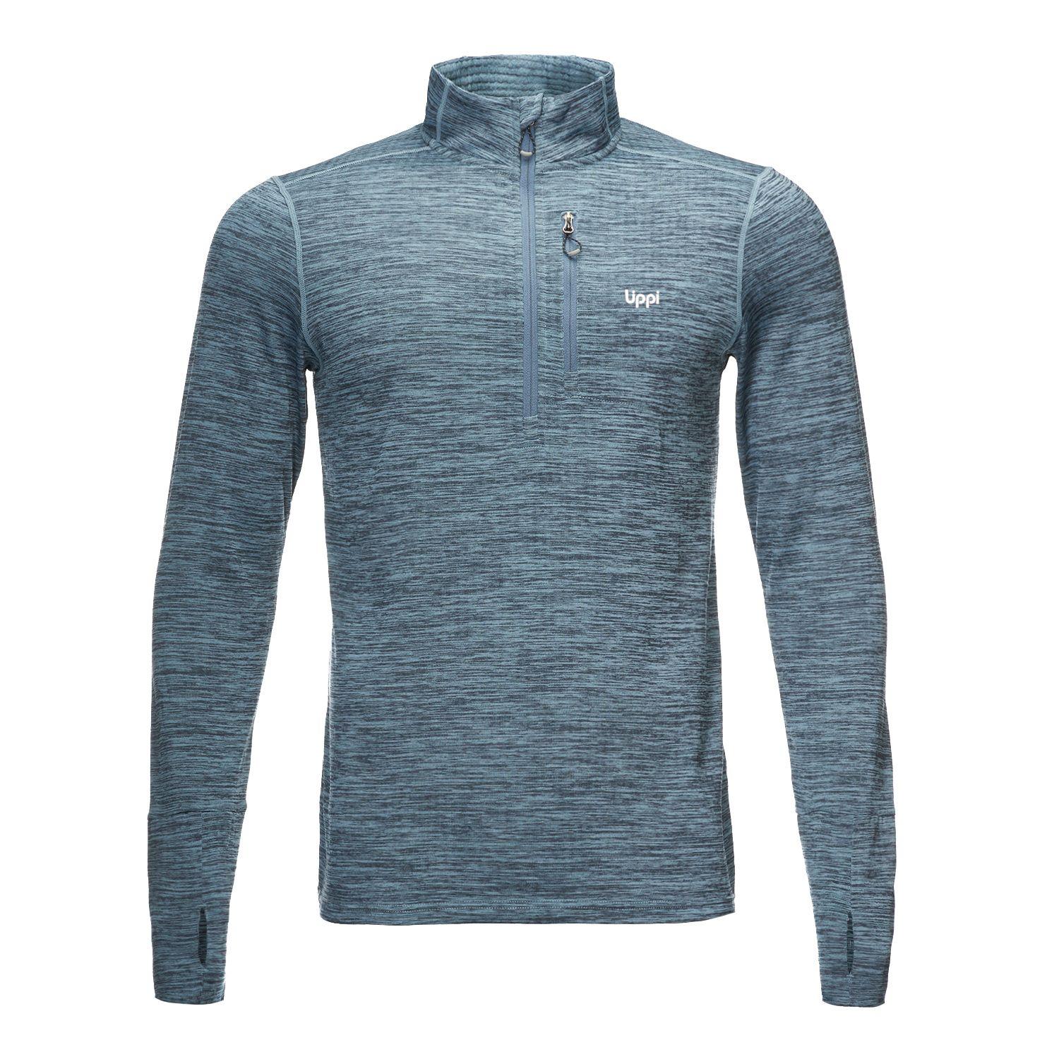 Poleron Hombre Just Move Nano-F 14 Zip Azul Grisaceo Lippi-0