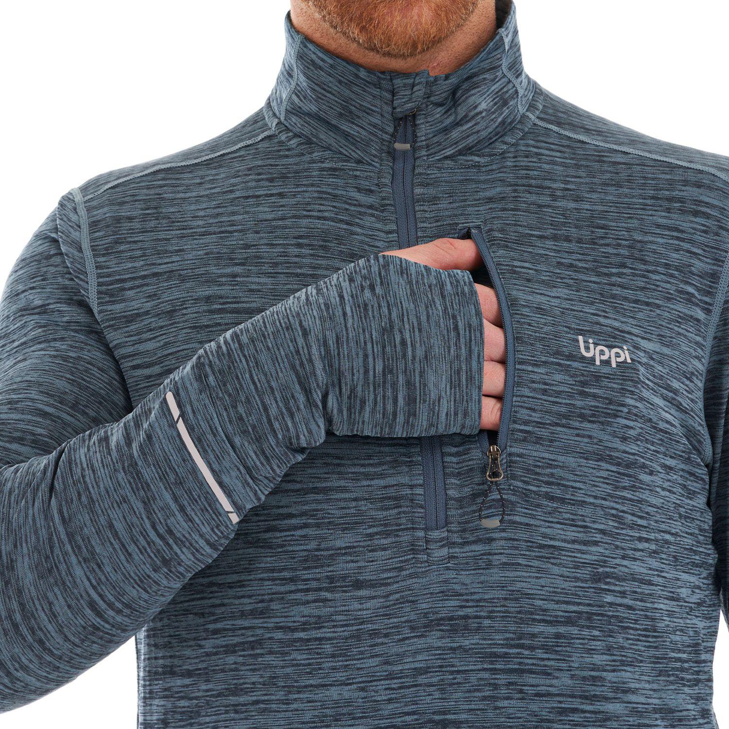 Poleron Hombre Just Move Nano-F 14 Zip Azul Grisaceo Lippi-7