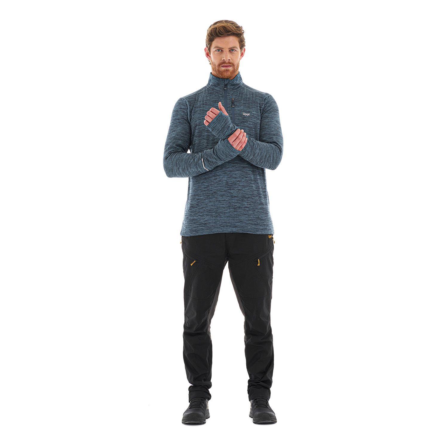 Poleron Hombre Just Move Nano-F 14 Zip Azul Grisaceo Lippi-9