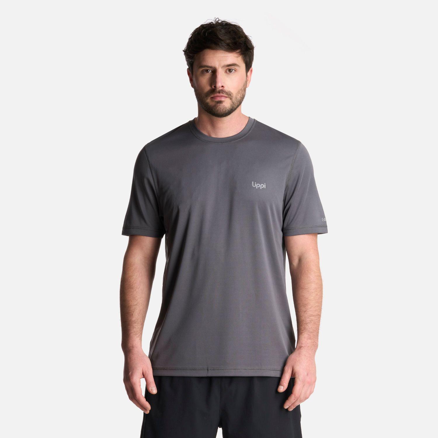 Polera Hombre Core Q-Dry T-Shirt Gris Medio Lippi-0