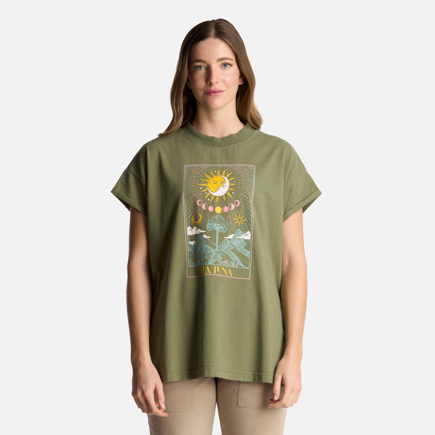 Polera Mujer Garza Verde Oliva Haka Honu-0