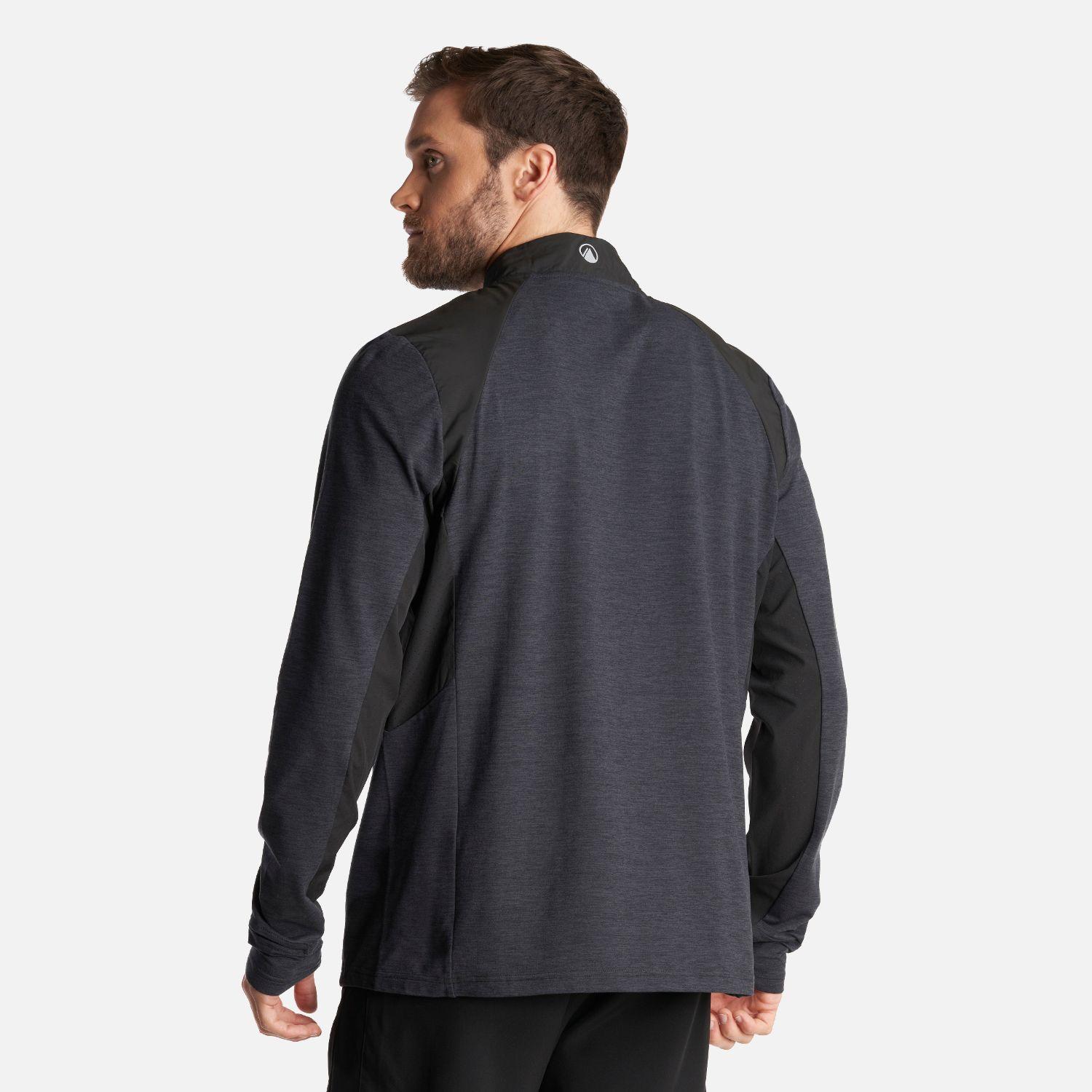 Poleron Hombre Egger 1/4 Zip Melange Negro Lippi V24-3