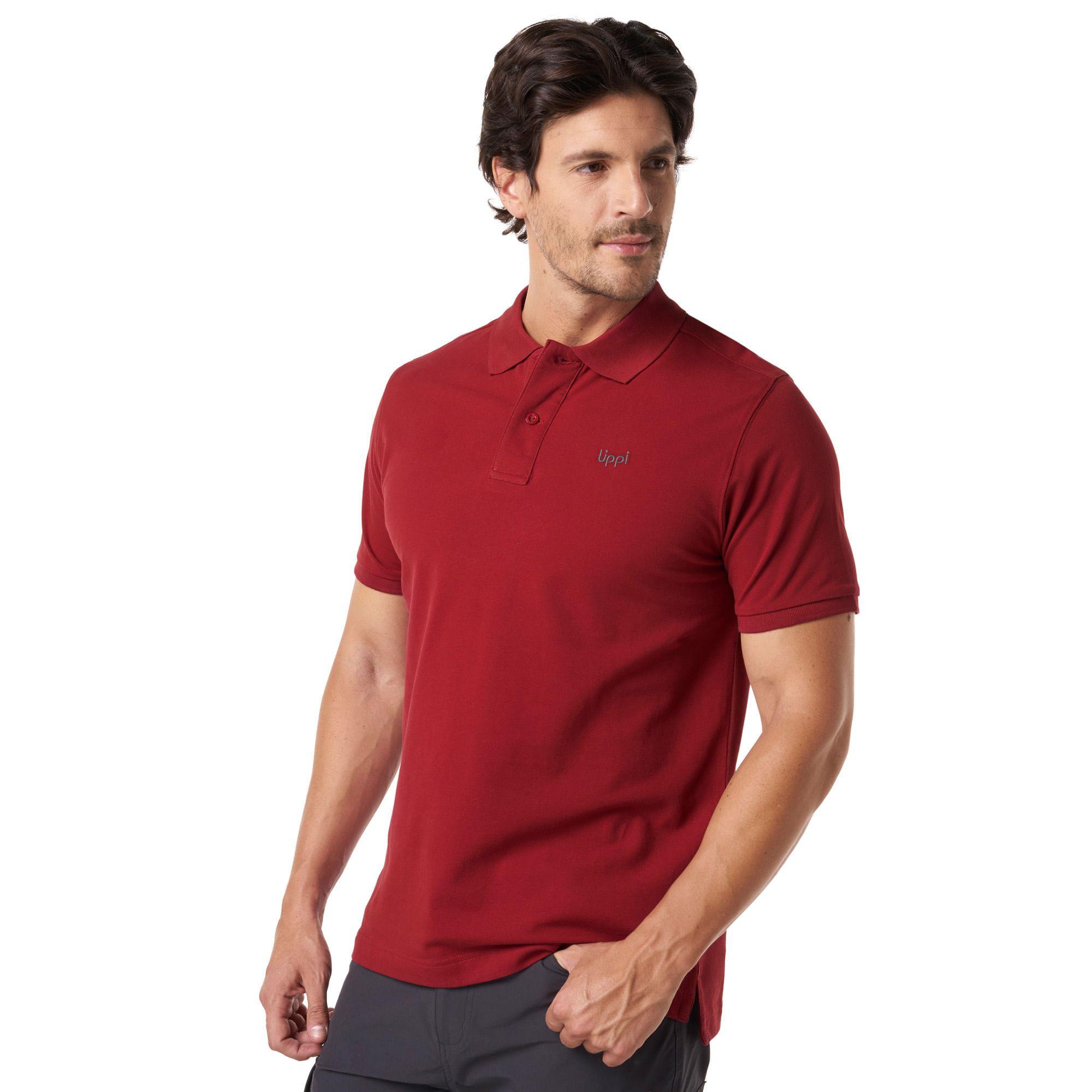 Polera Hombre First Class Elastic Polo Rojo Oscuro Lippi-2