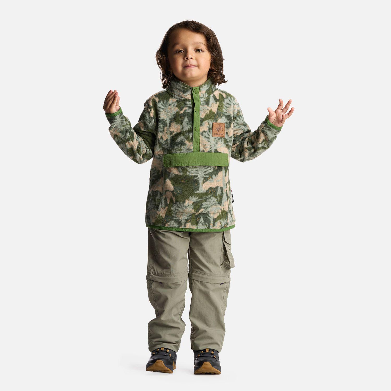 Poleron Niño Tokerau Poki Print Verde Haka Honu-4