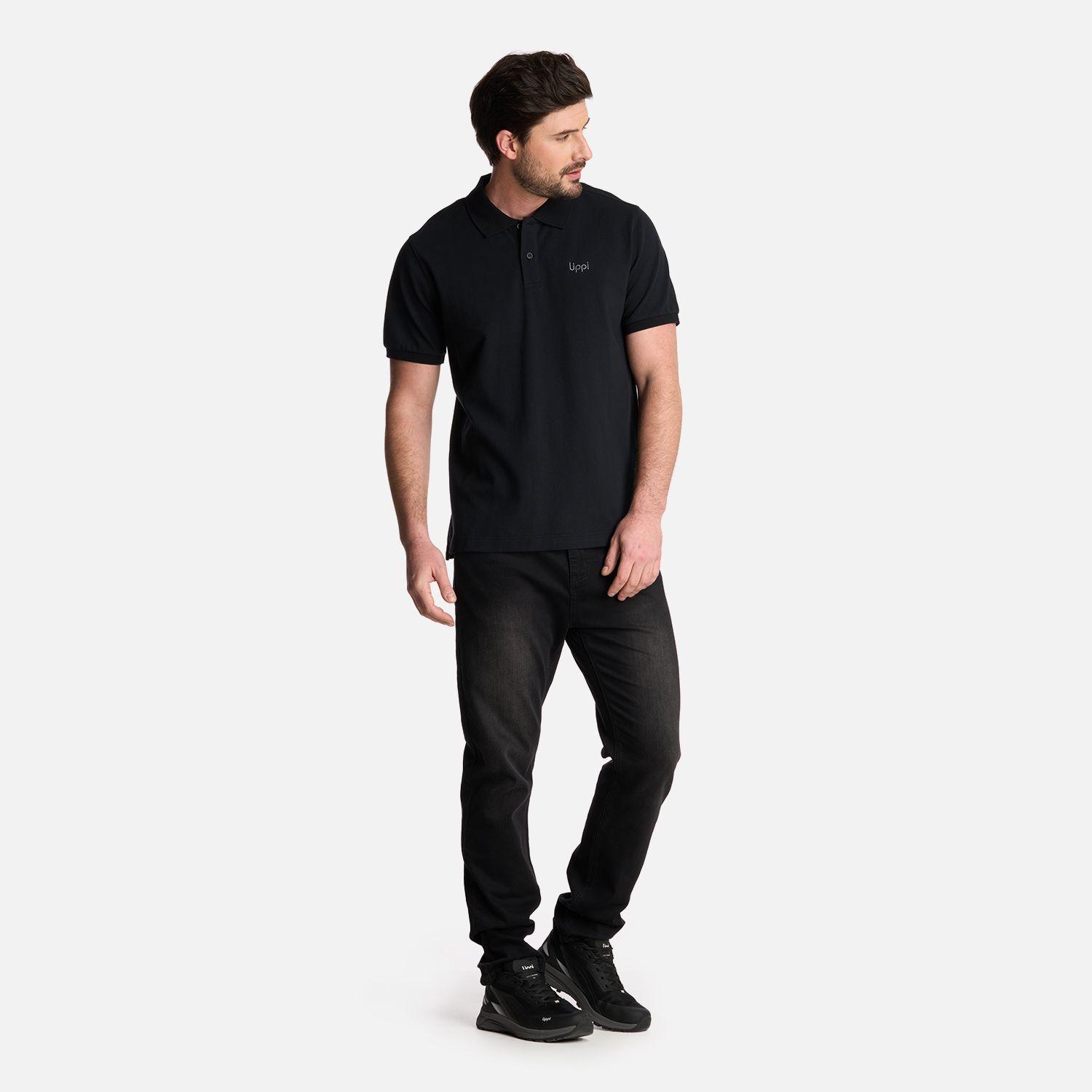 Polera Hombre First Class Elastic Polo Negro Lippi-4