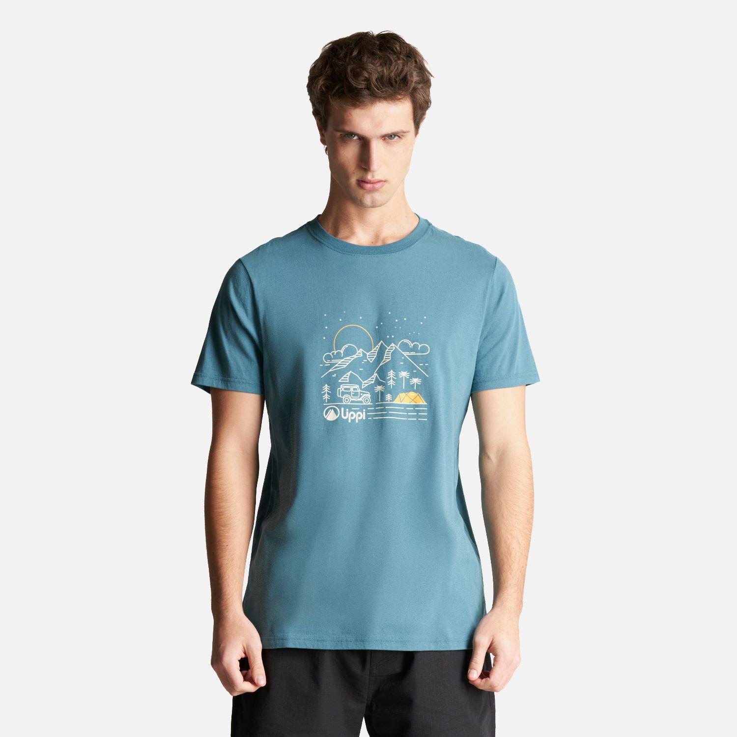 Polera Hombre Night Camp T-Shirt Petroleo Lippi-1