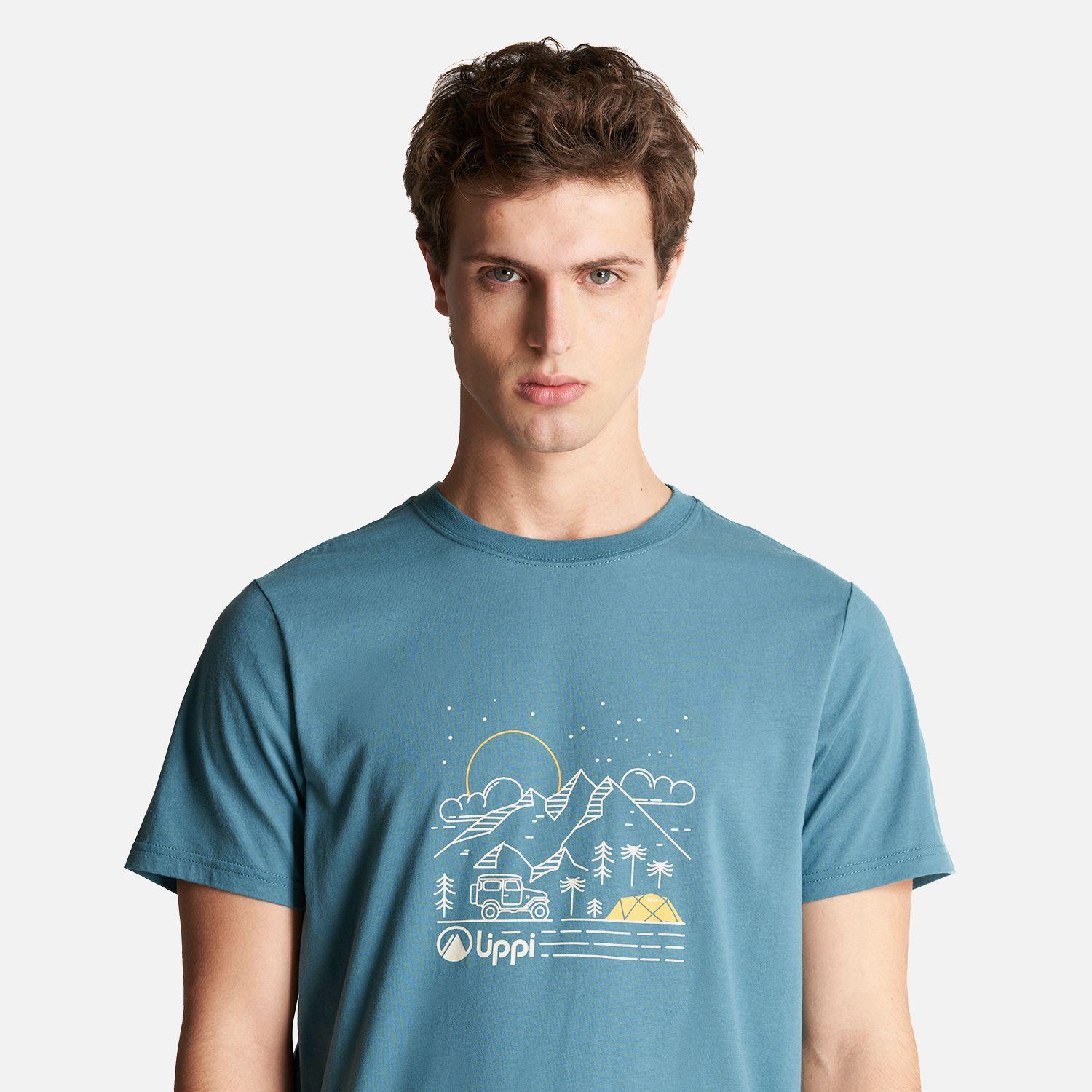 Polera Hombre Night Camp T-Shirt Petroleo Lippi-3