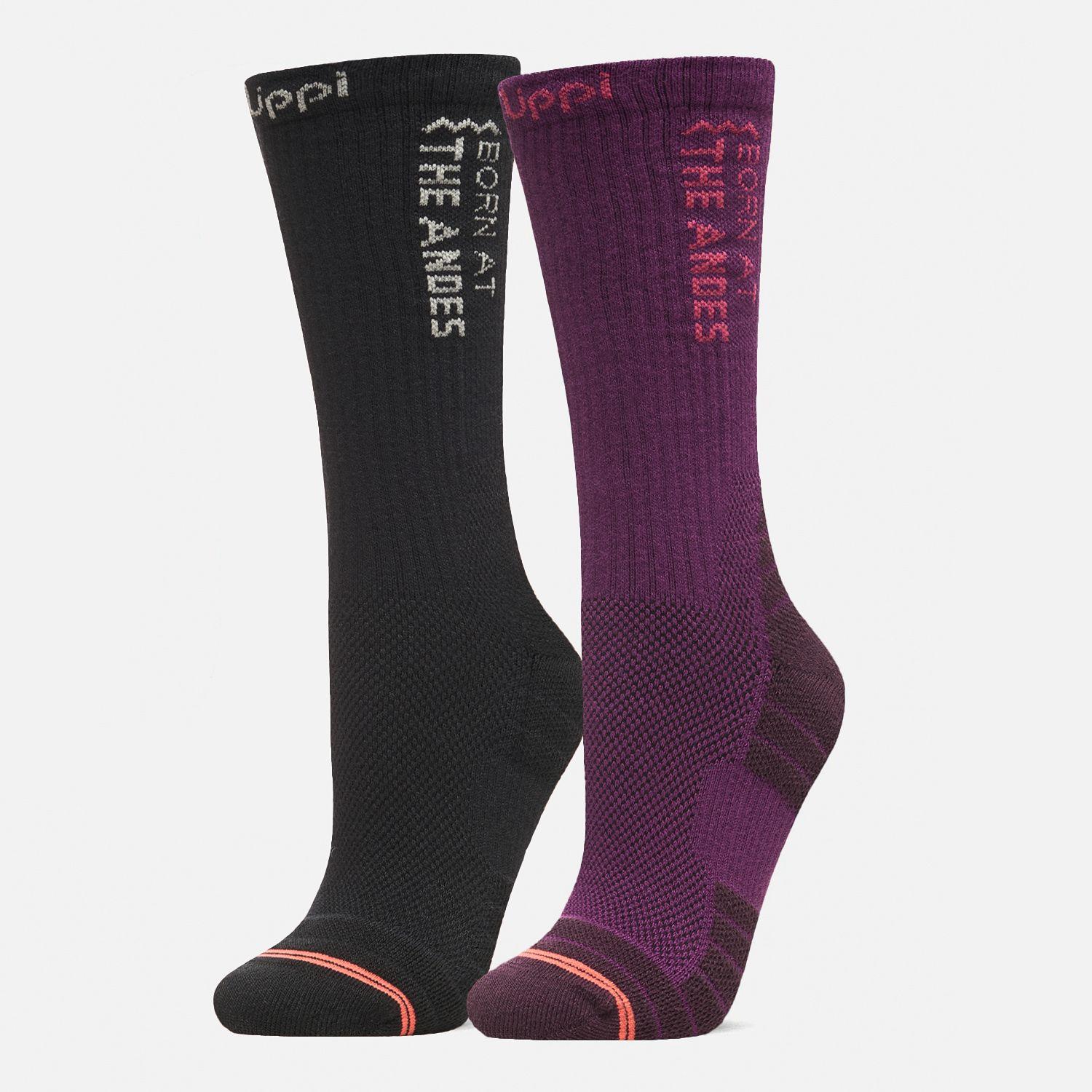 Calcetin Mujer Duo Trekking Light Pack Negro / Morado Lippi-0