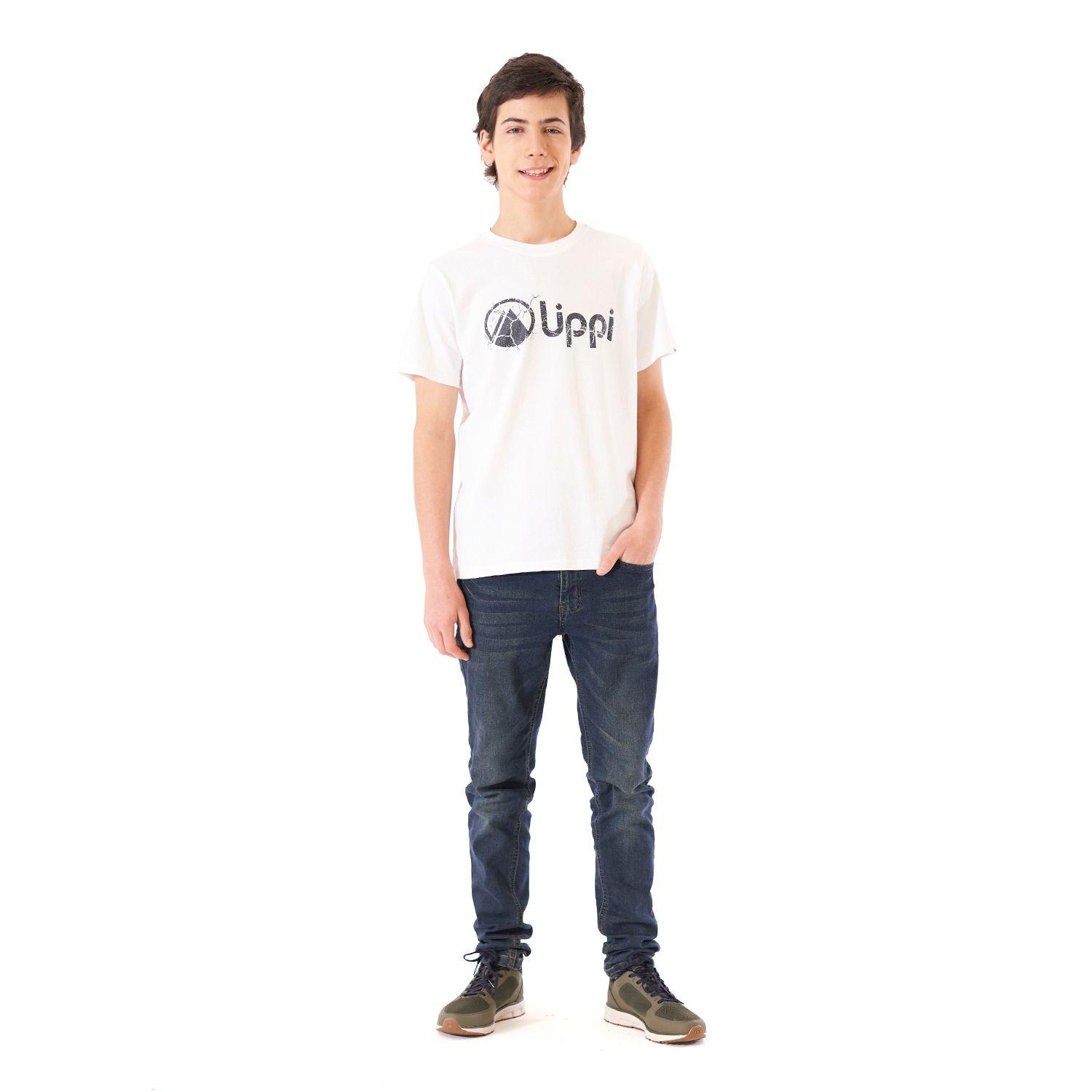 Polera Teen Boy Logo Lippi UV-Stop T-Shirt Blanco Lippi V21-6