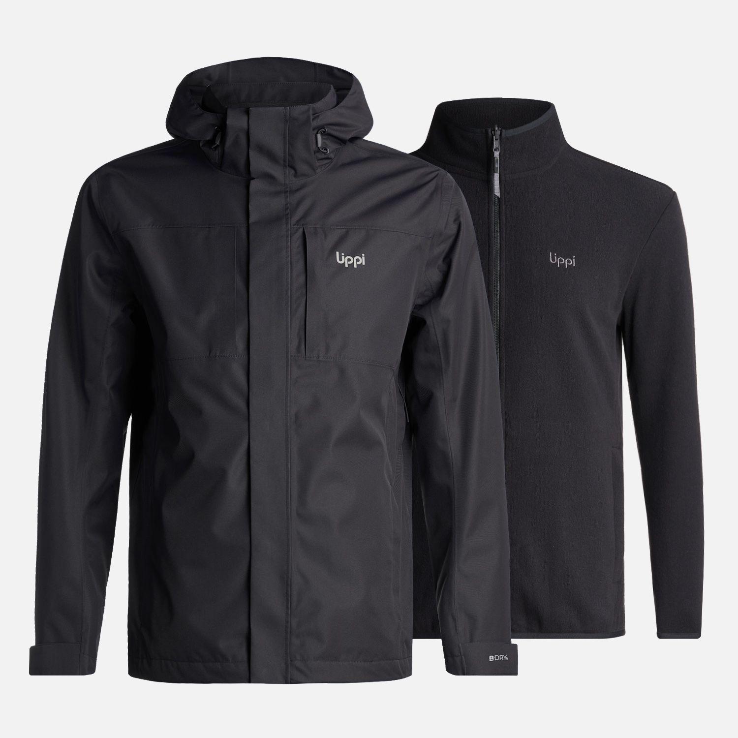 Chaqueta Hombre Tres Cruces Fusion-3 Hoody Jacket Negro Lippi I24-0