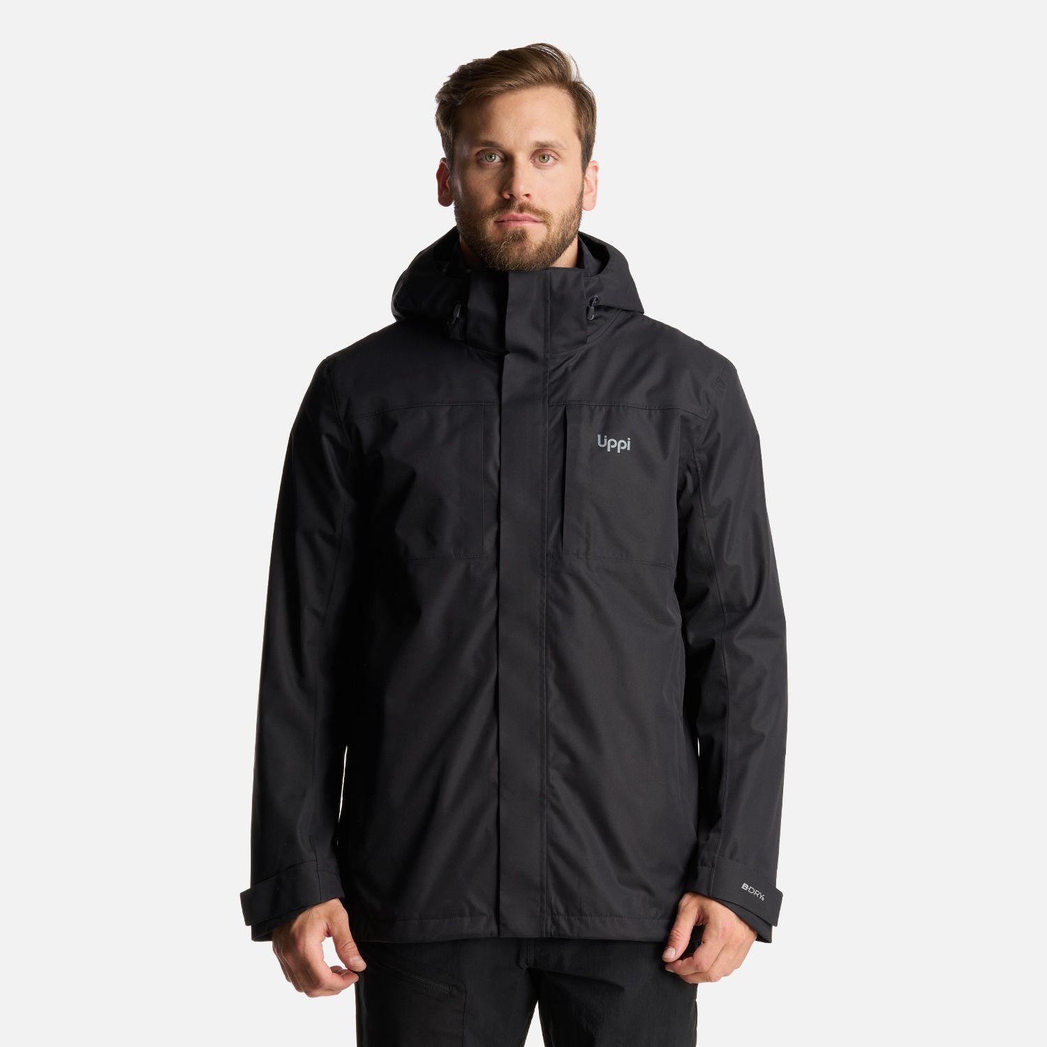 Chaqueta Hombre Tres Cruces Fusion-3 Hoody Jacket Negro Lippi I24-1