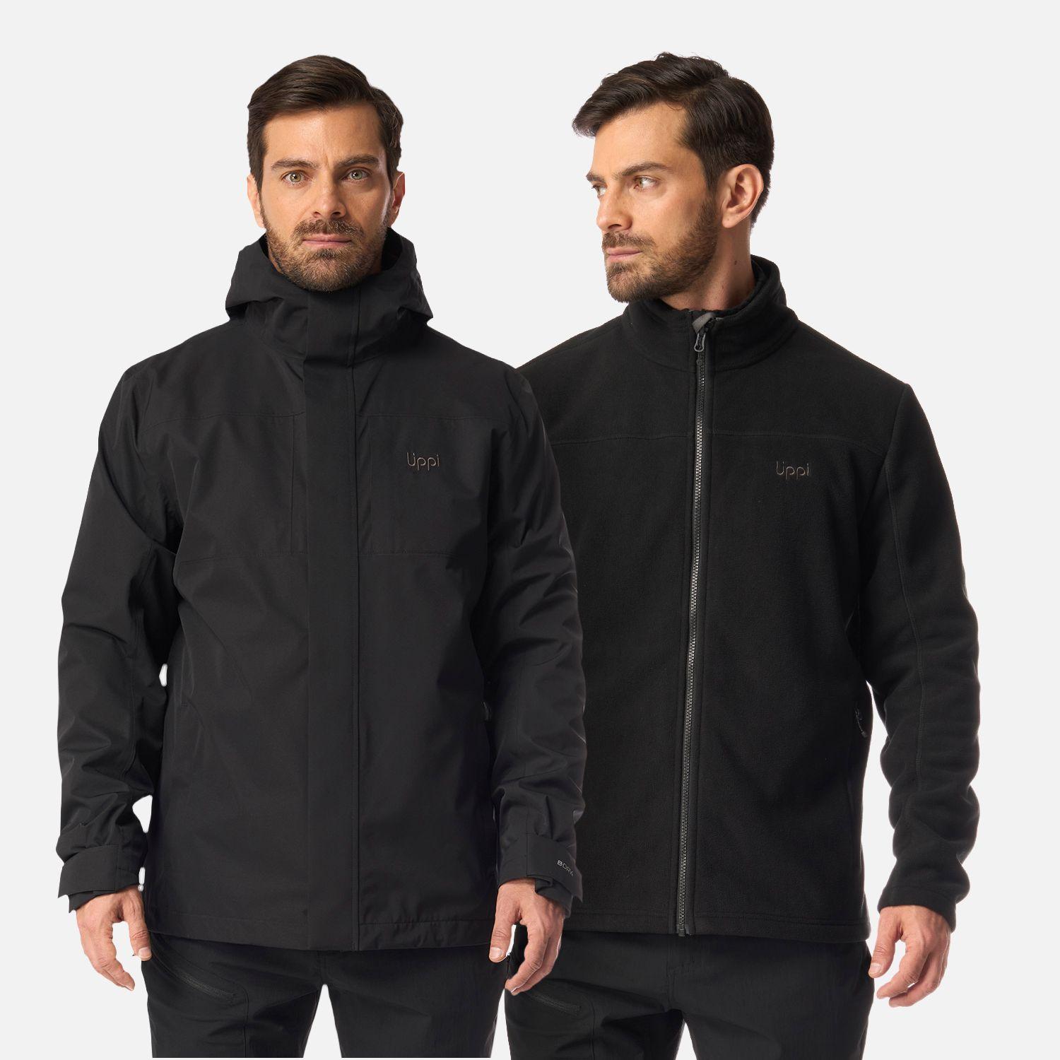 Chaqueta Hombre Tres Cruces Fusion-3 Hoody Jacket Negro Lippi I24-0