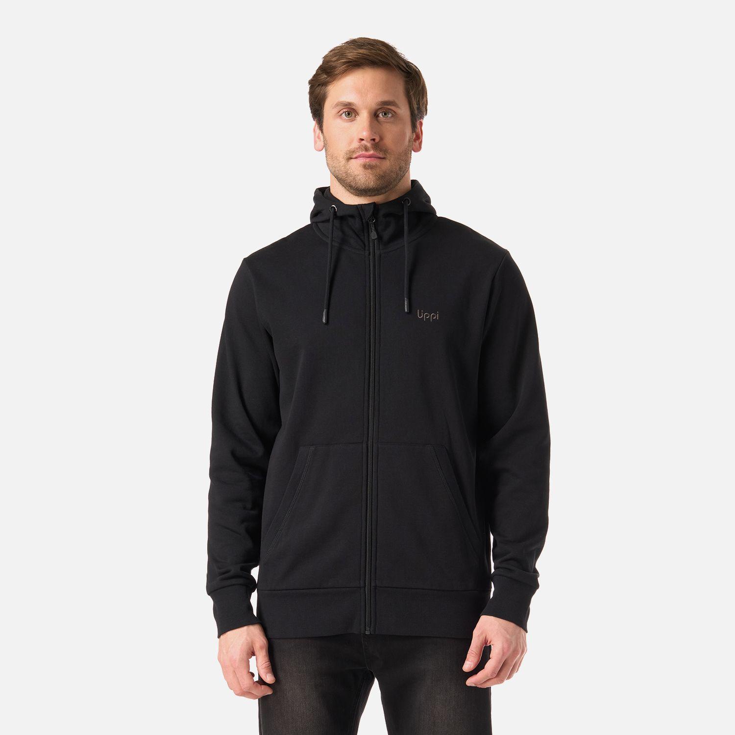 Polerón Hombre Ulmo Light Full Zip Hoody Sweatshirt Negro Lippi V26-0