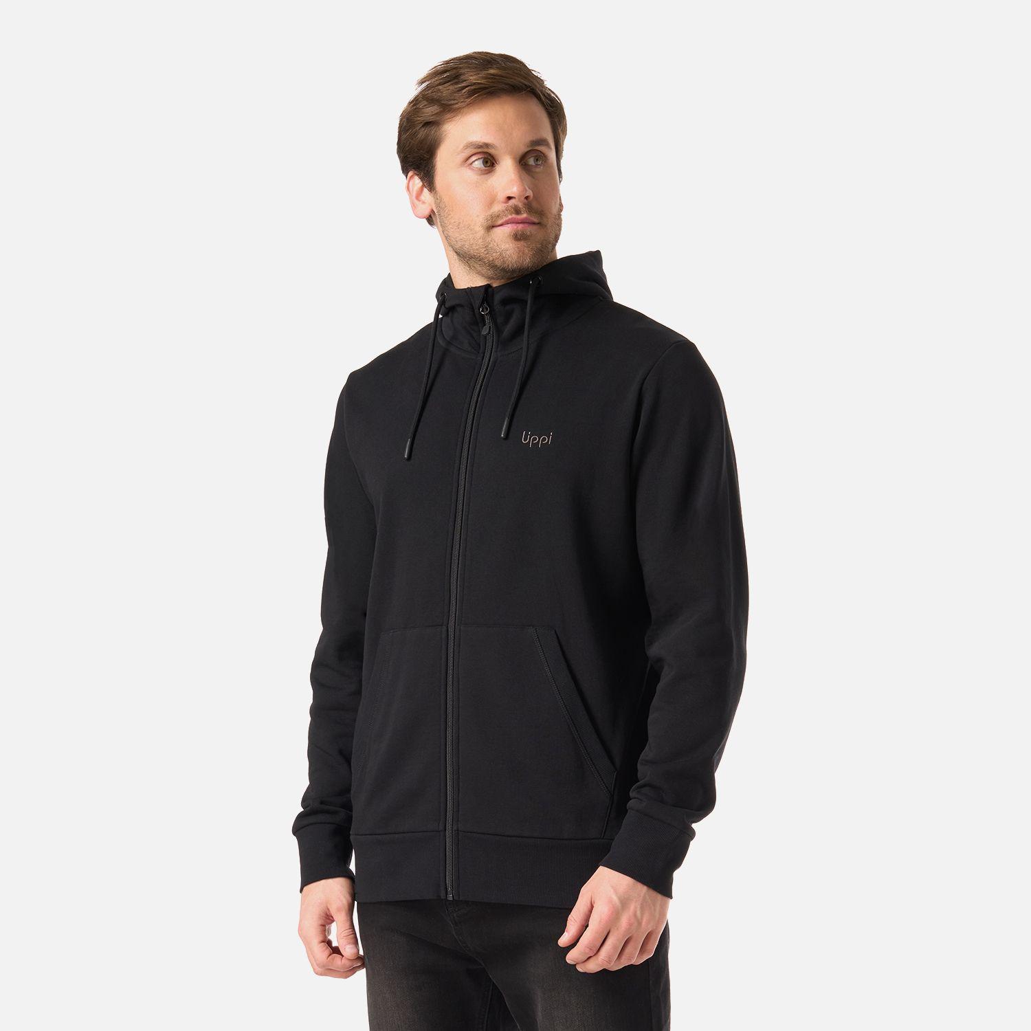 Polerón Hombre Ulmo Light Full Zip Hoody Sweatshirt Negro Lippi V26-1