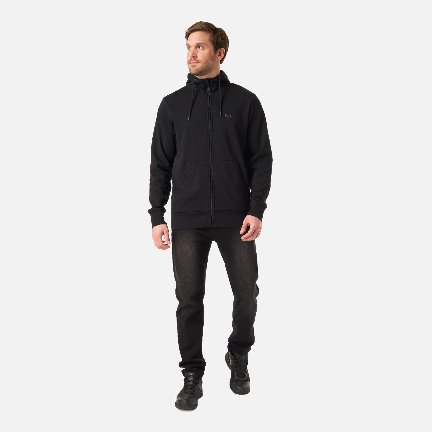 Polerón Hombre Ulmo Light Full Zip Hoody Sweatshirt Negro Lippi V26-5