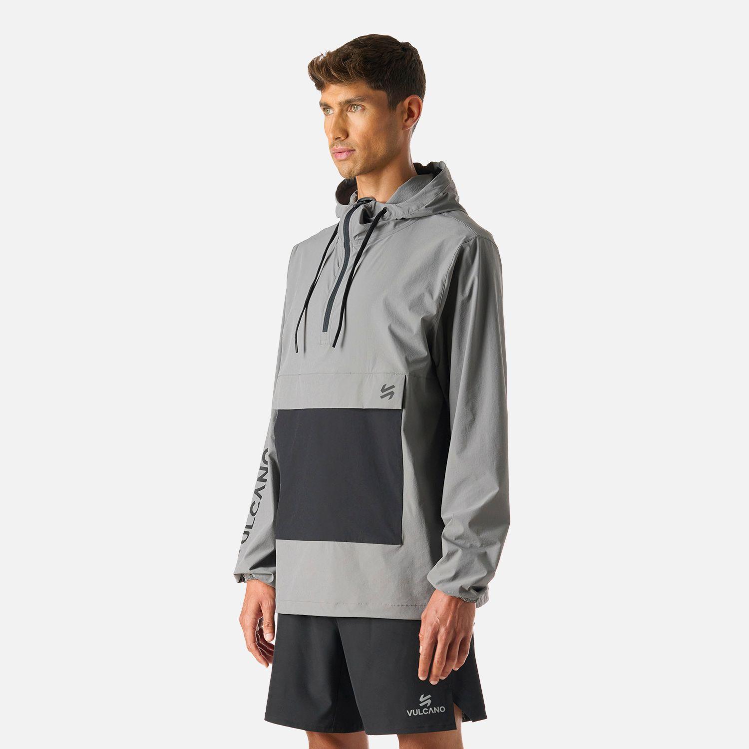 Chaqueta Hombre Tempo 1/4 Zip Windbreaker Gris Vulcano-1