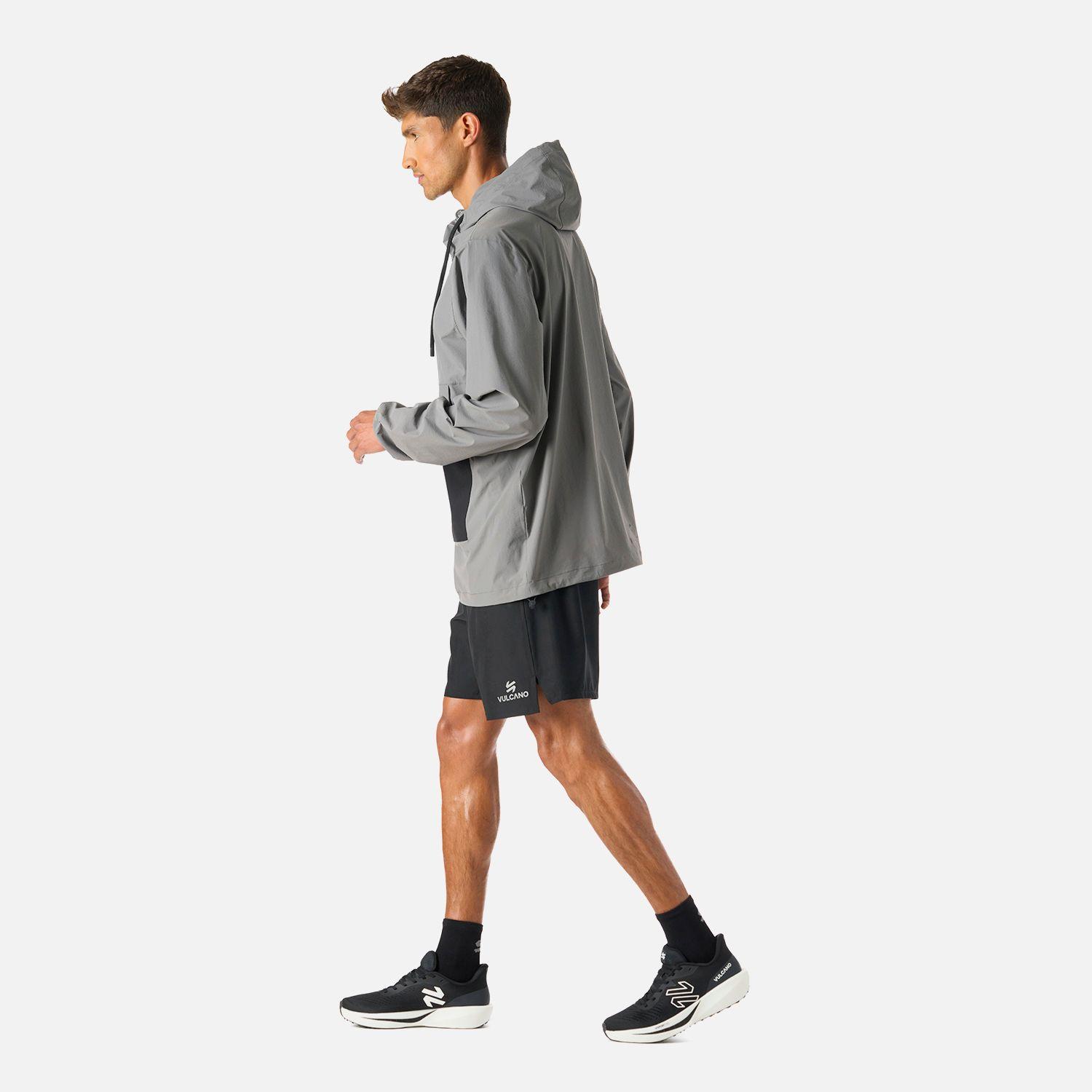 Chaqueta Hombre Tempo 1/4 Zip Windbreaker Gris Vulcano-2