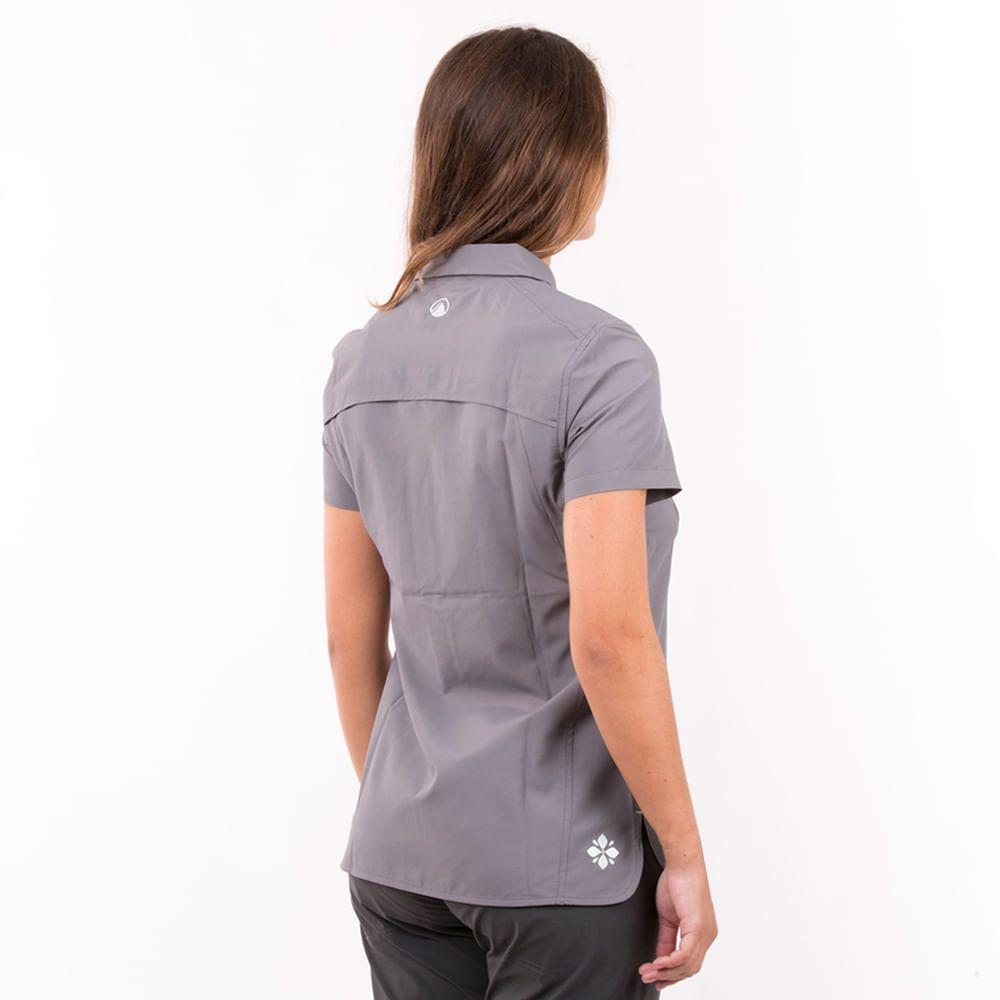 Camisa Mujer Rosselot Short Sleeve Q-Dry Shirt Grafito Lippi-2