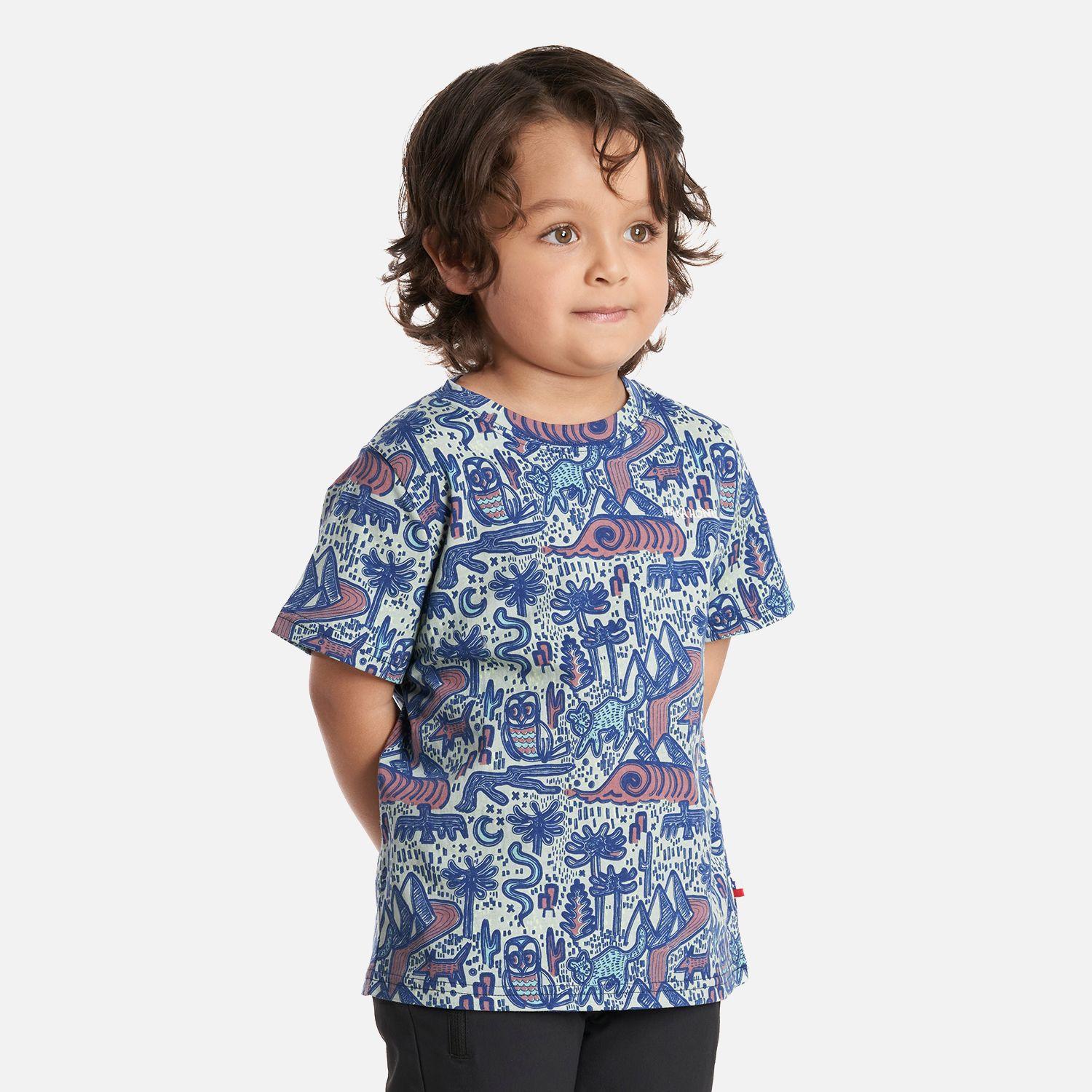 Polera Niño Tucuquere Print Verde Grisaceo Haka Honu-2