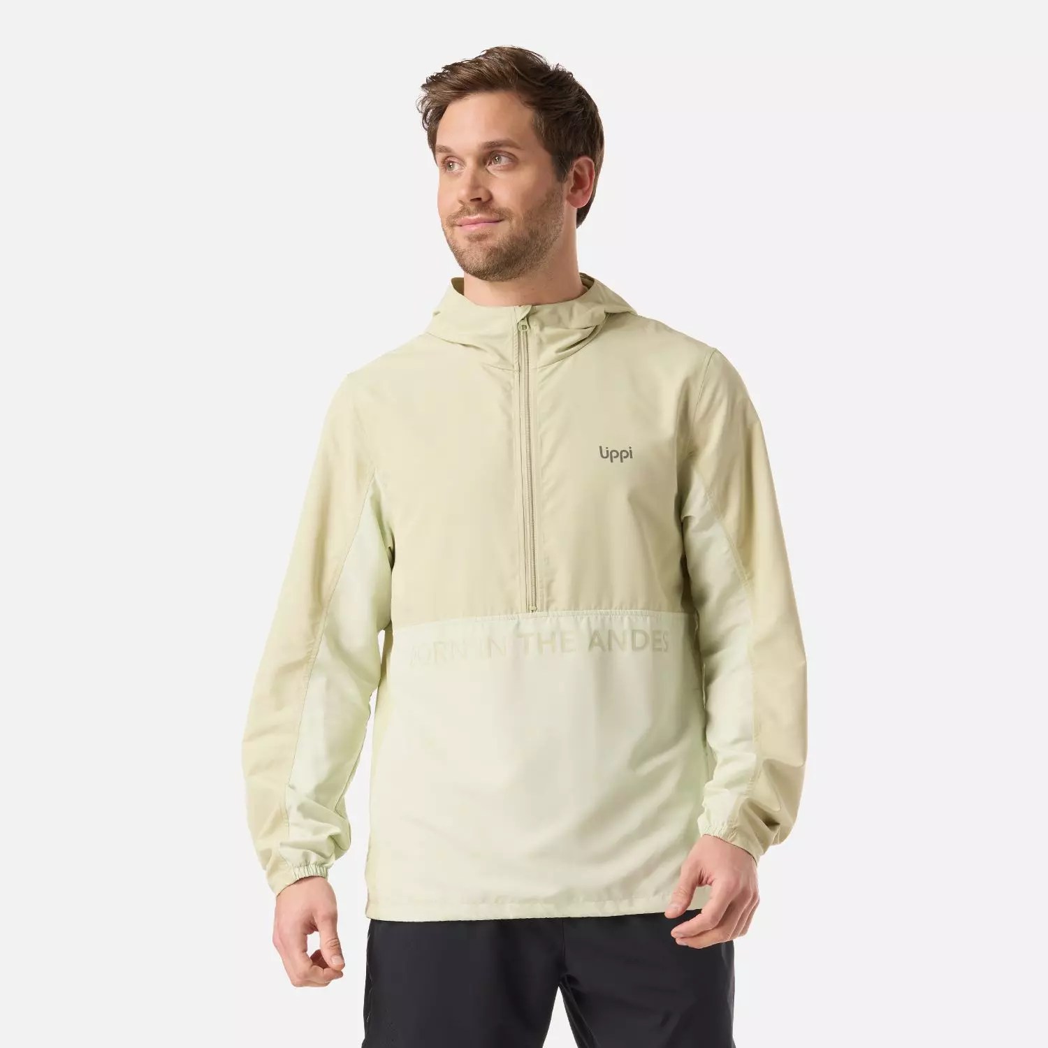 Chaqueta Hombre Nightfall Windbreaker 1/4 Zip Hoody Jacket Verde V26-0