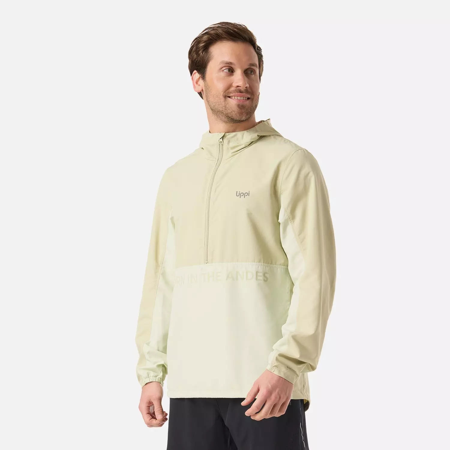 Chaqueta Hombre Nightfall Windbreaker 1/4 Zip Hoody Jacket Verde V26-1