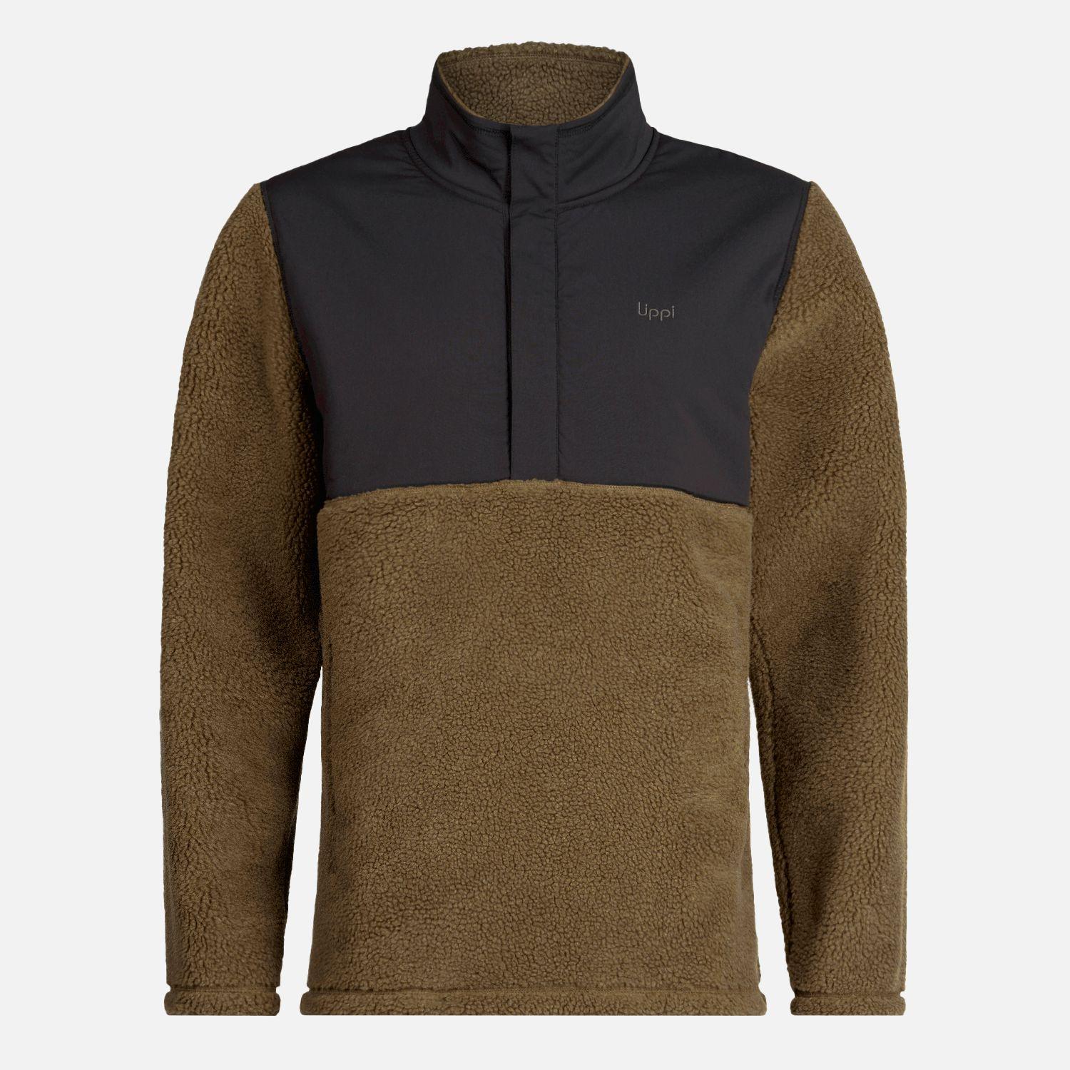 Poleron Hombre Glaciar Sherpa-Pro 1/4 Zip Jacket Verde Militar Lippi-0