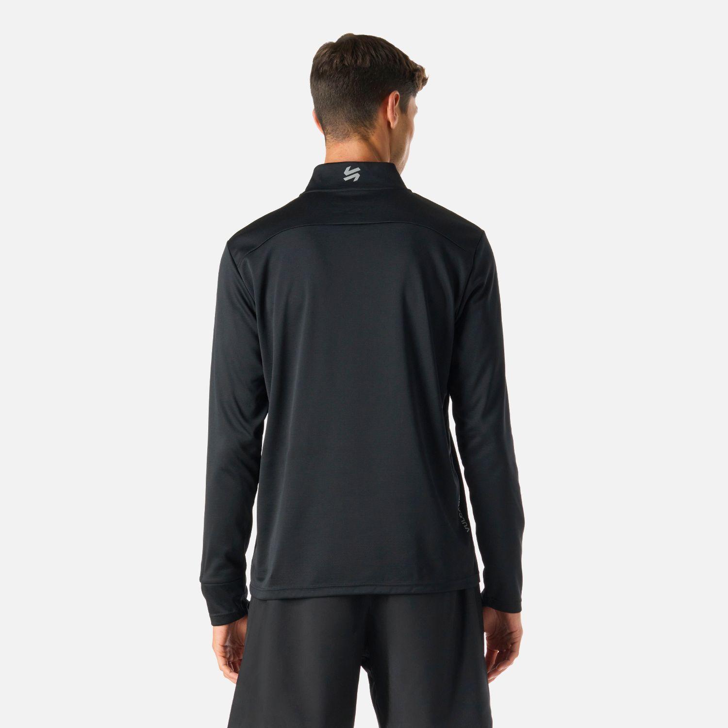 Polerón Hombre Built To Move 1/4 Zip Midlayer Negro Vulcano-3