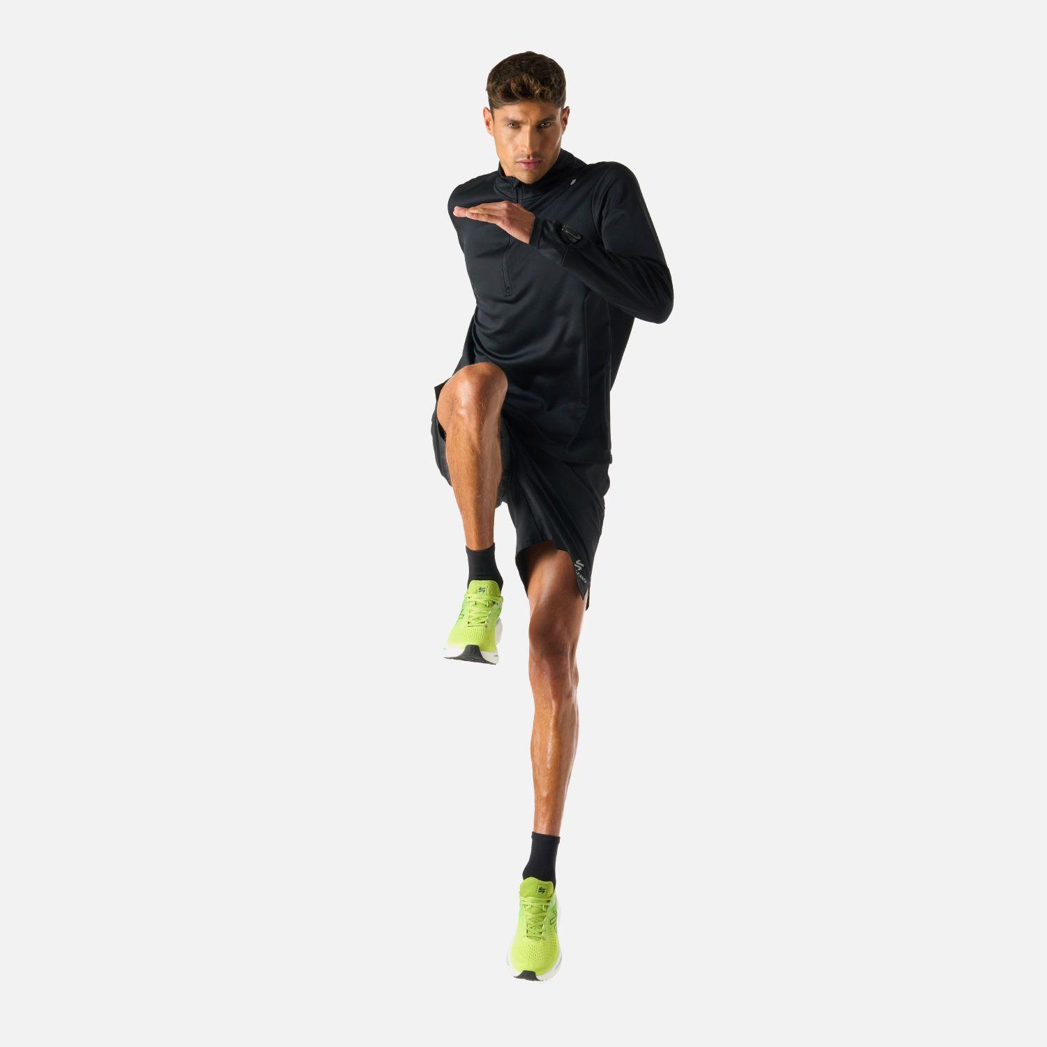 Polerón Hombre Built To Move 1/4 Zip Midlayer Negro Vulcano-7
