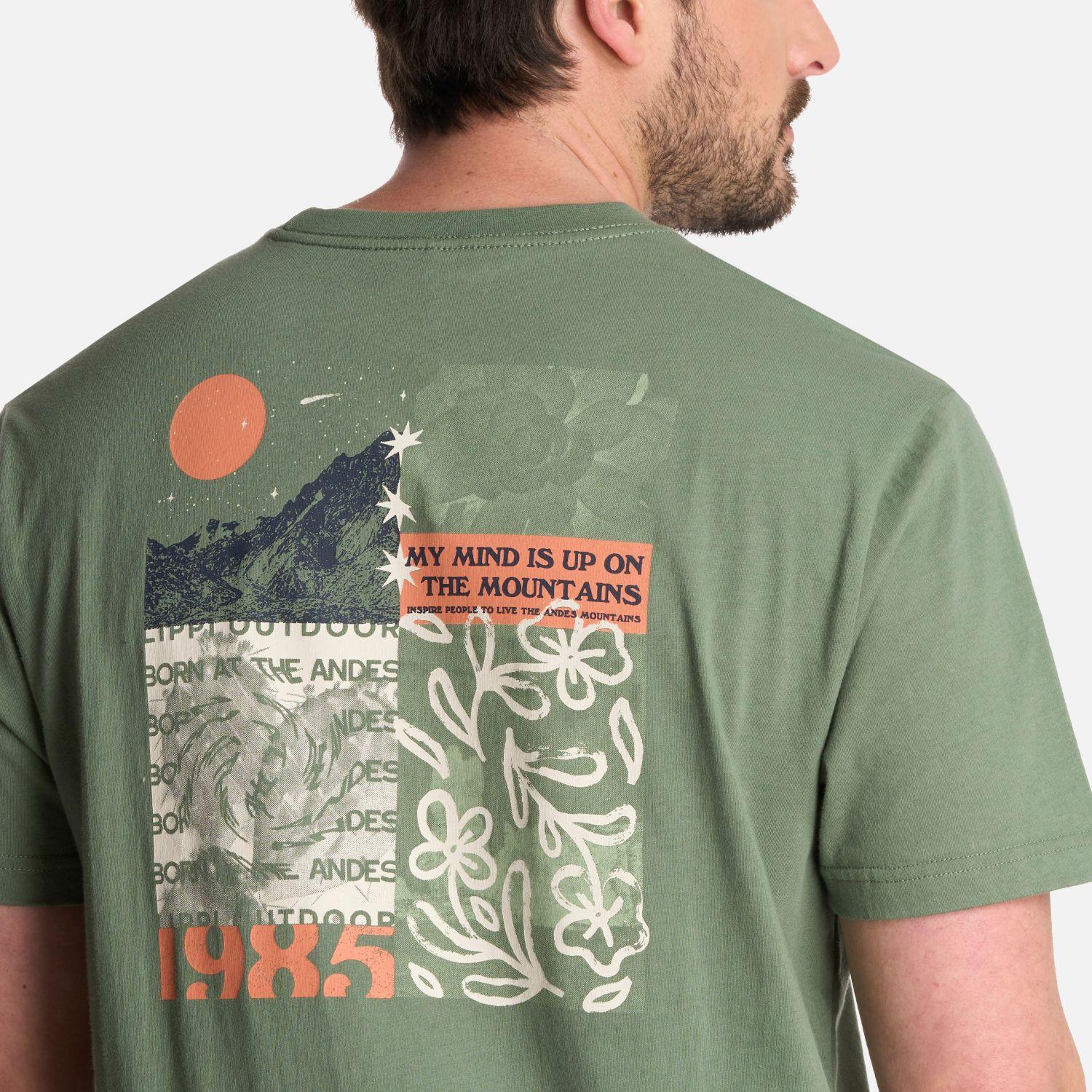 Polera Hombre Up on the Mountain T-Shirt Jade Oscuro Lippi-3