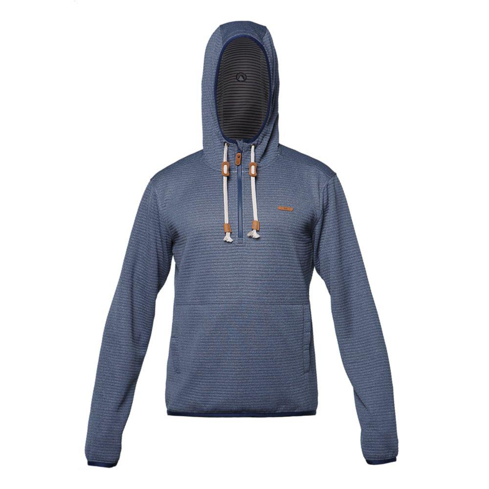 Poleron Hombre Baffle Nano-F 14 Zip Hoody Melange Azul Piedra Lippi-0