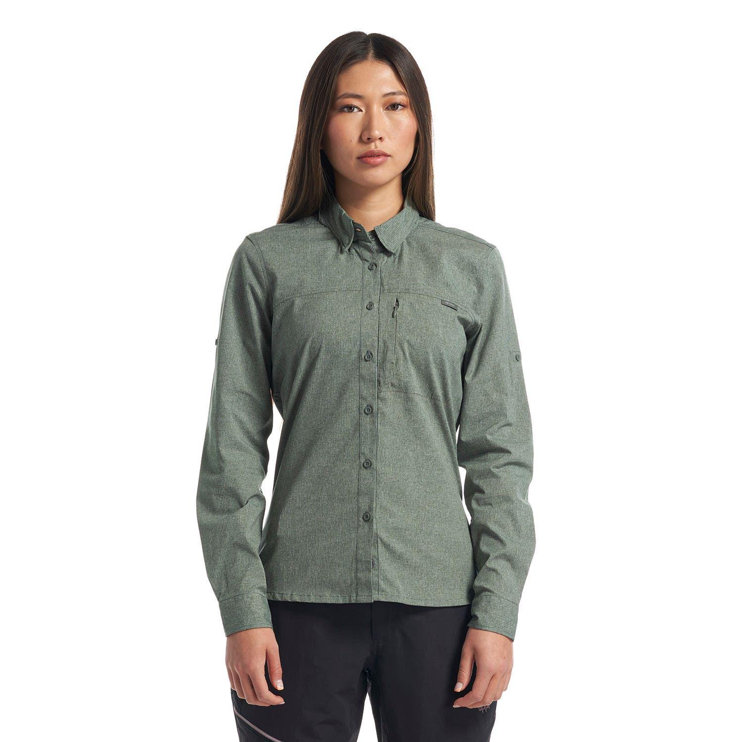 Camisa Mujer Rosselot Long Sleeve Q-Dry Shirt Verde Grisaceo Lippi-1
