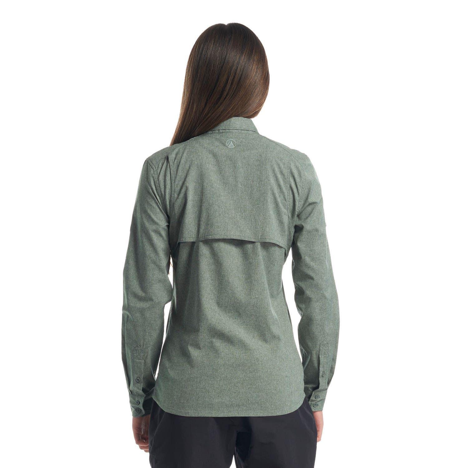 Camisa Mujer Rosselot Long Sleeve Q-Dry Shirt Verde Grisaceo Lippi-5